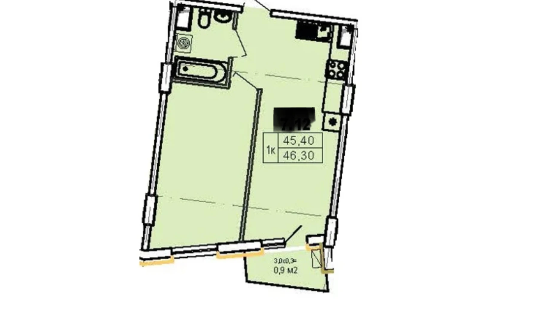 Продается 1-комнатная квартира 46.3 кв. м в Одессе, ул. Чубаевская, 1 - фото 2