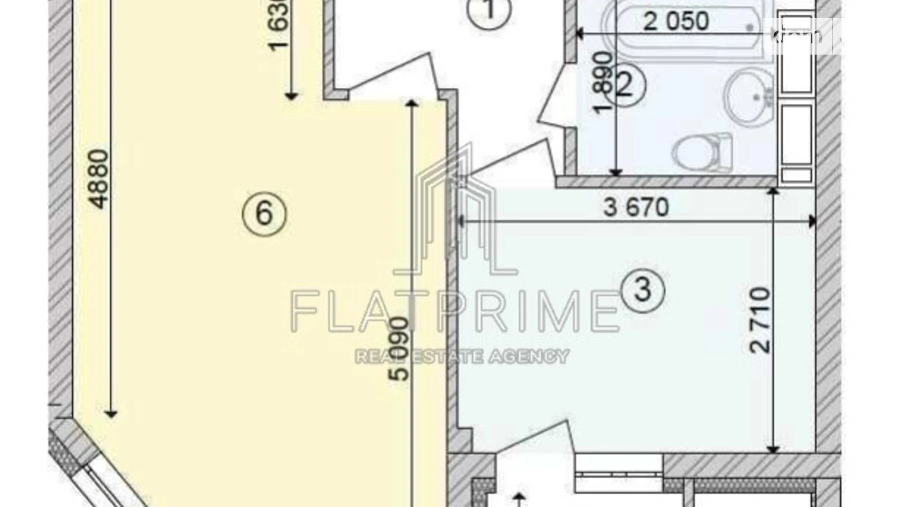 Продается 1-комнатная квартира 42.84 кв. м в Киеве, ул. Холодноярская(Кайсарова), 7/9 - фото 2