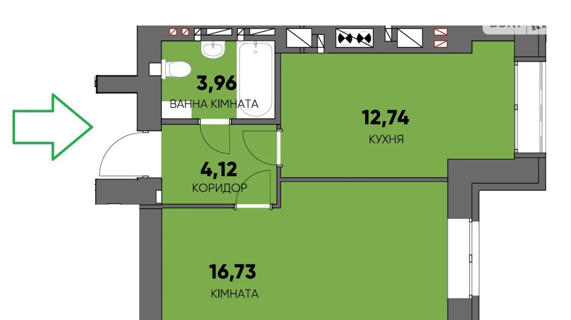 Продається 1-кімнатна квартира 37.5 кв. м у Бучі, вул. Івана Кожедуба, 2/1 - фото 5
