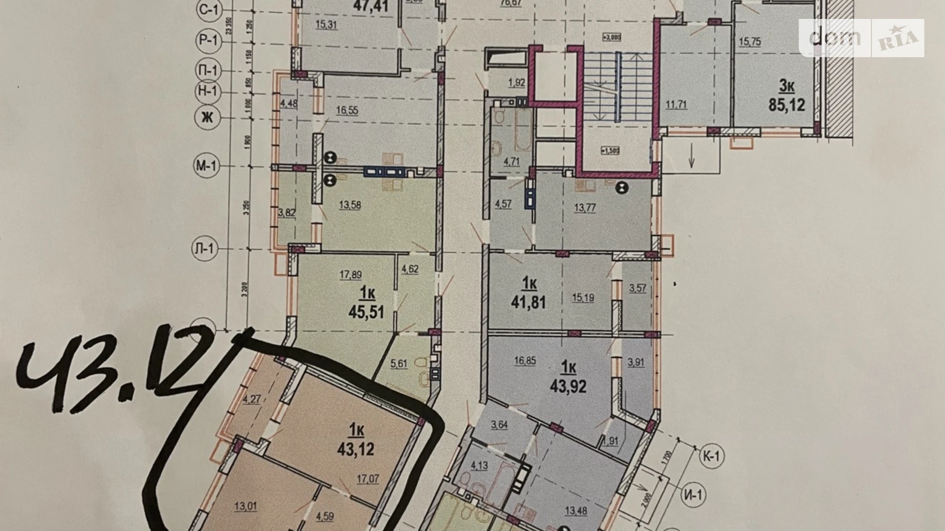 Продается 1-комнатная квартира 43.12 кв. м в Виннице, ул. Ивана Богуна, 27Б - фото 4