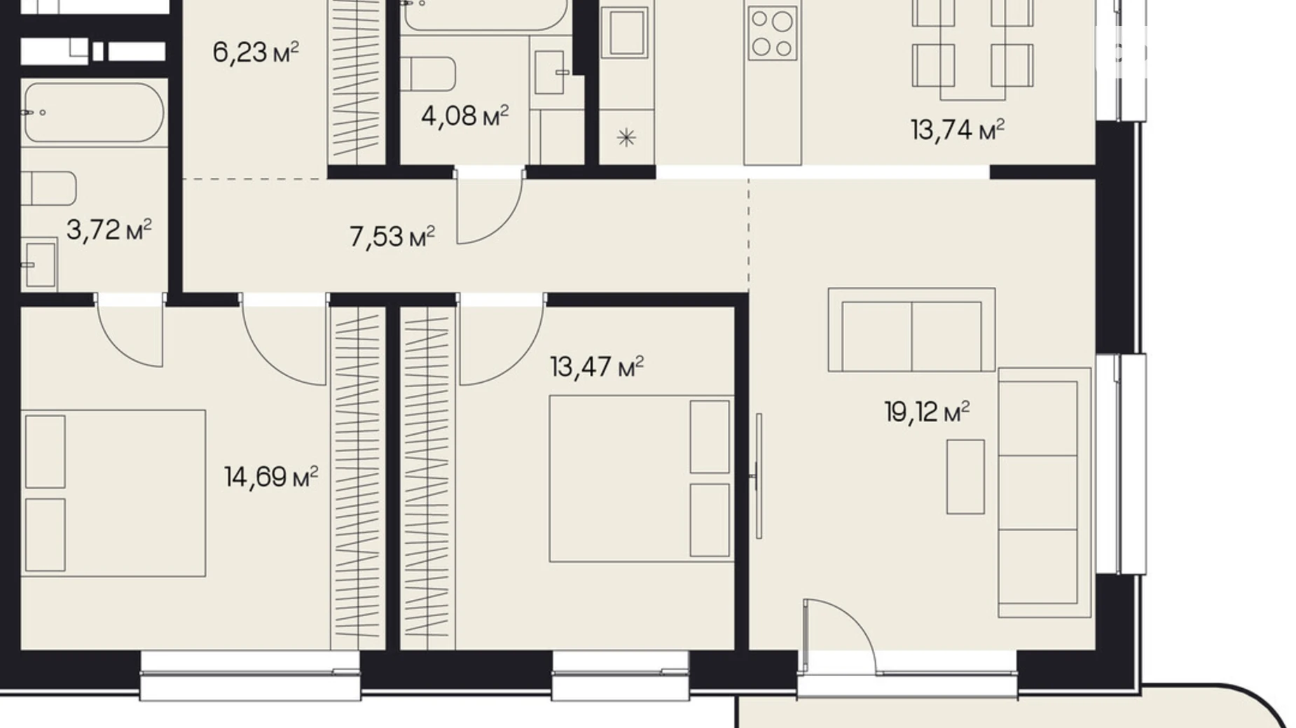 Продается 3-комнатная квартира 85.23 кв. м в Львове, ул. Пимоненко Николая, 9 - фото 2