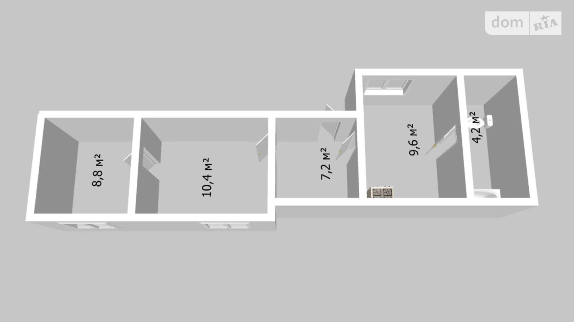 Сдается в аренду 2-комнатная квартира 40.2 кв. м в Виннице, 2-й пер. Стеценко - фото 5