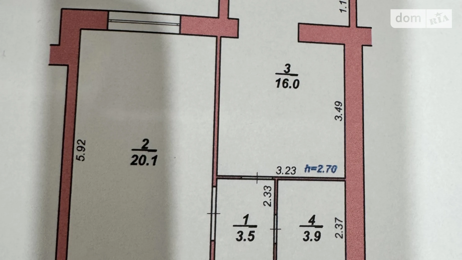 Продается 1-комнатная квартира 43.5 кв. м в Хмельницком, ул. Майборского, 11/1 - фото 3