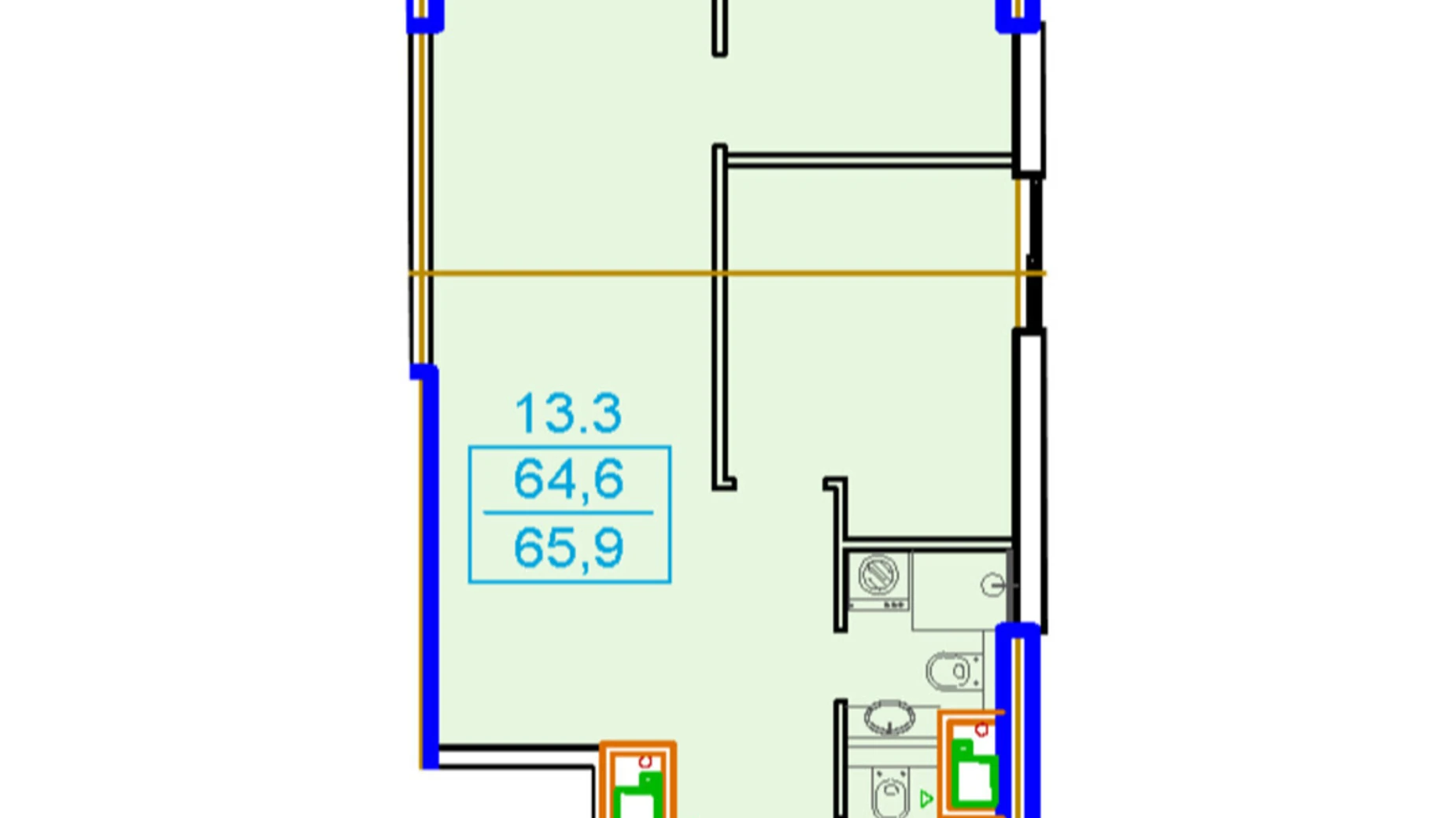 Продается 2-комнатная квартира 65.9 кв. м в Одессе, ул. Генуэзская, 1Ж - фото 2
