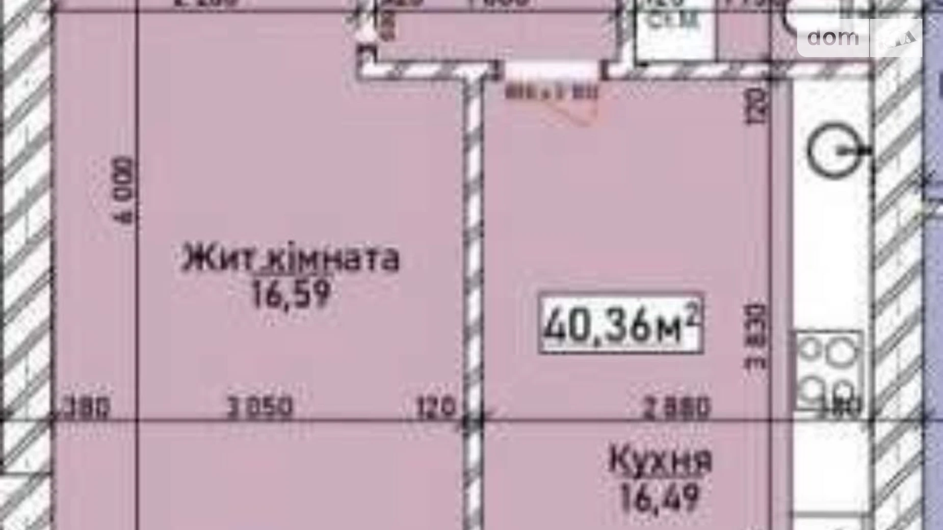 Продается 1-комнатная квартира 40.36 кв. м в Черкассах, ул. Надпольная, 249 - фото 3