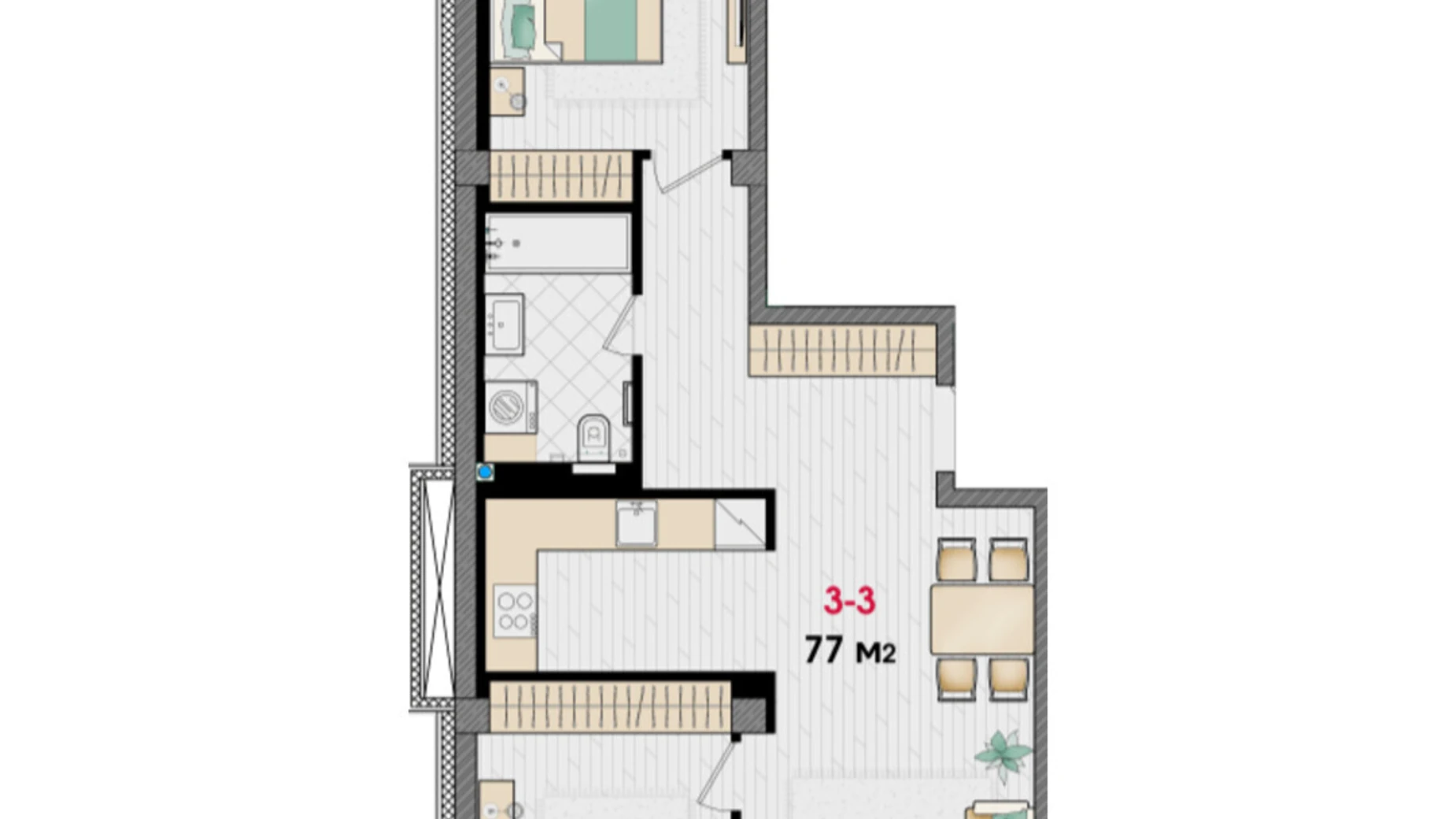 Продается 2-комнатная квартира 77 кв. м в Днепре, ул. Уляновская(Ульянова), 11 - фото 2