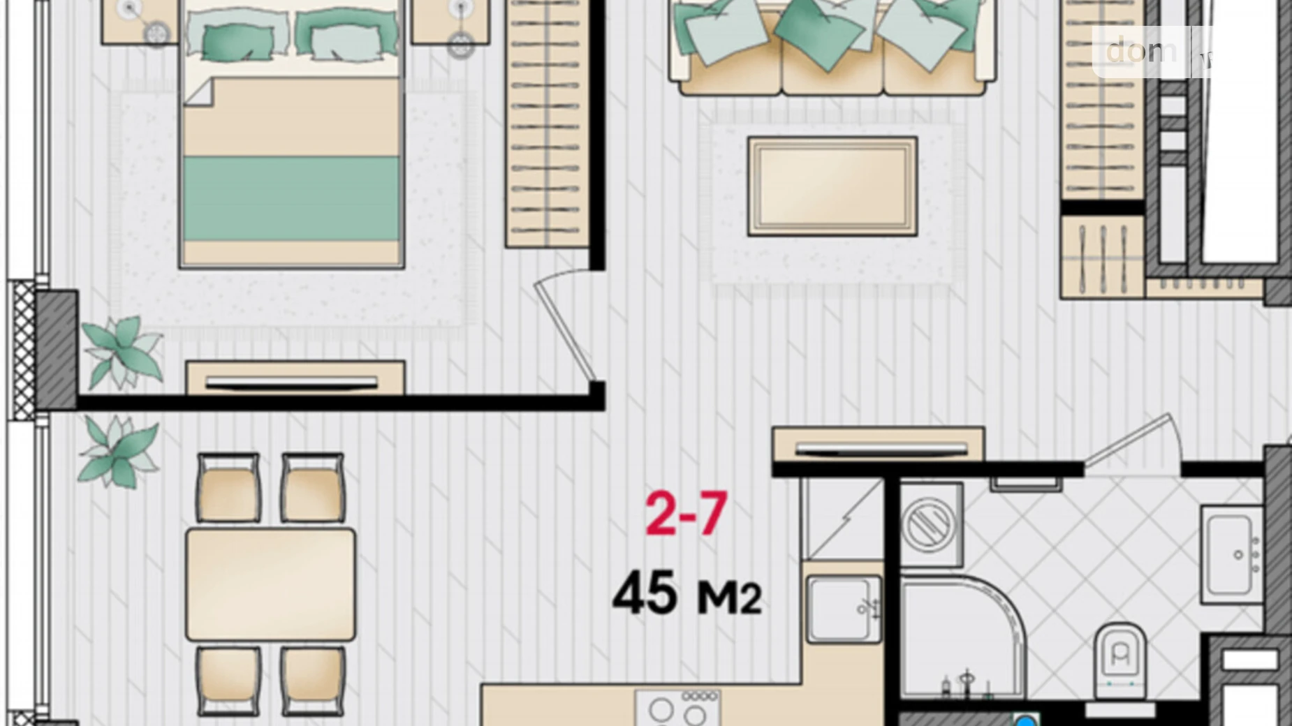 Продается 1-комнатная квартира 45 кв. м в Днепре, ул. Уляновская(Ульянова), 11 - фото 2