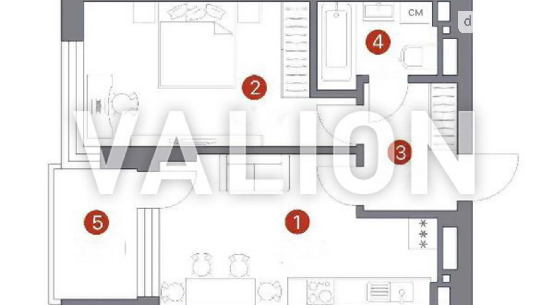 Продается 1-комнатная квартира 46.2 кв. м в Киеве, ул. Александра Олеся, 13 - фото 2