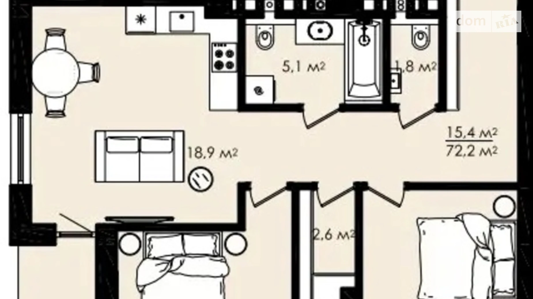Продается 2-комнатная квартира 72.2 кв. м в Сокольниках, ул. Даниила Галицкого, 2А - фото 3
