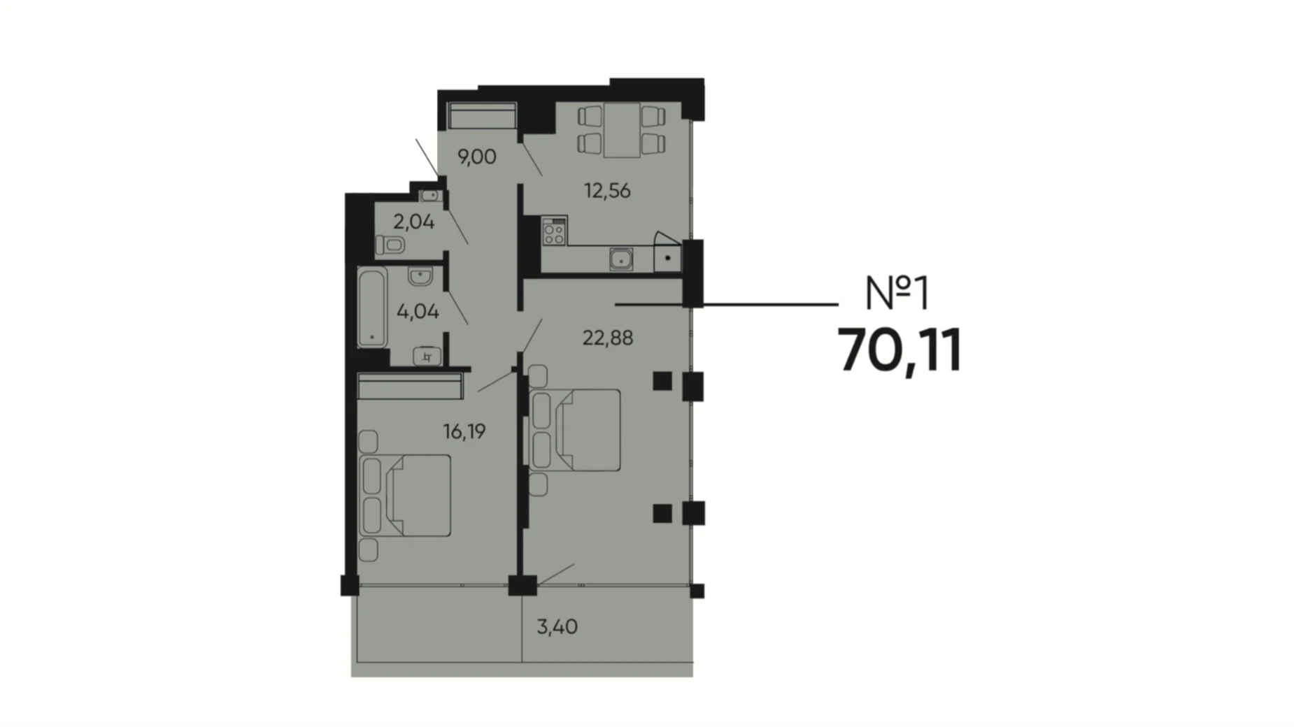 Продается 2-комнатная квартира 70.11 кв. м в Львове, цена: 87600 $ - фото 2