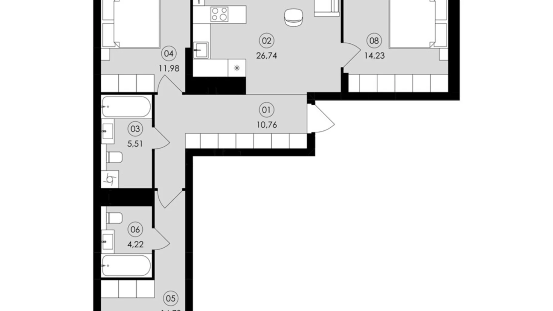 Продается 3-комнатная квартира 90.56 кв. м в Сокольниках, ул. Героев Майдана - фото 4