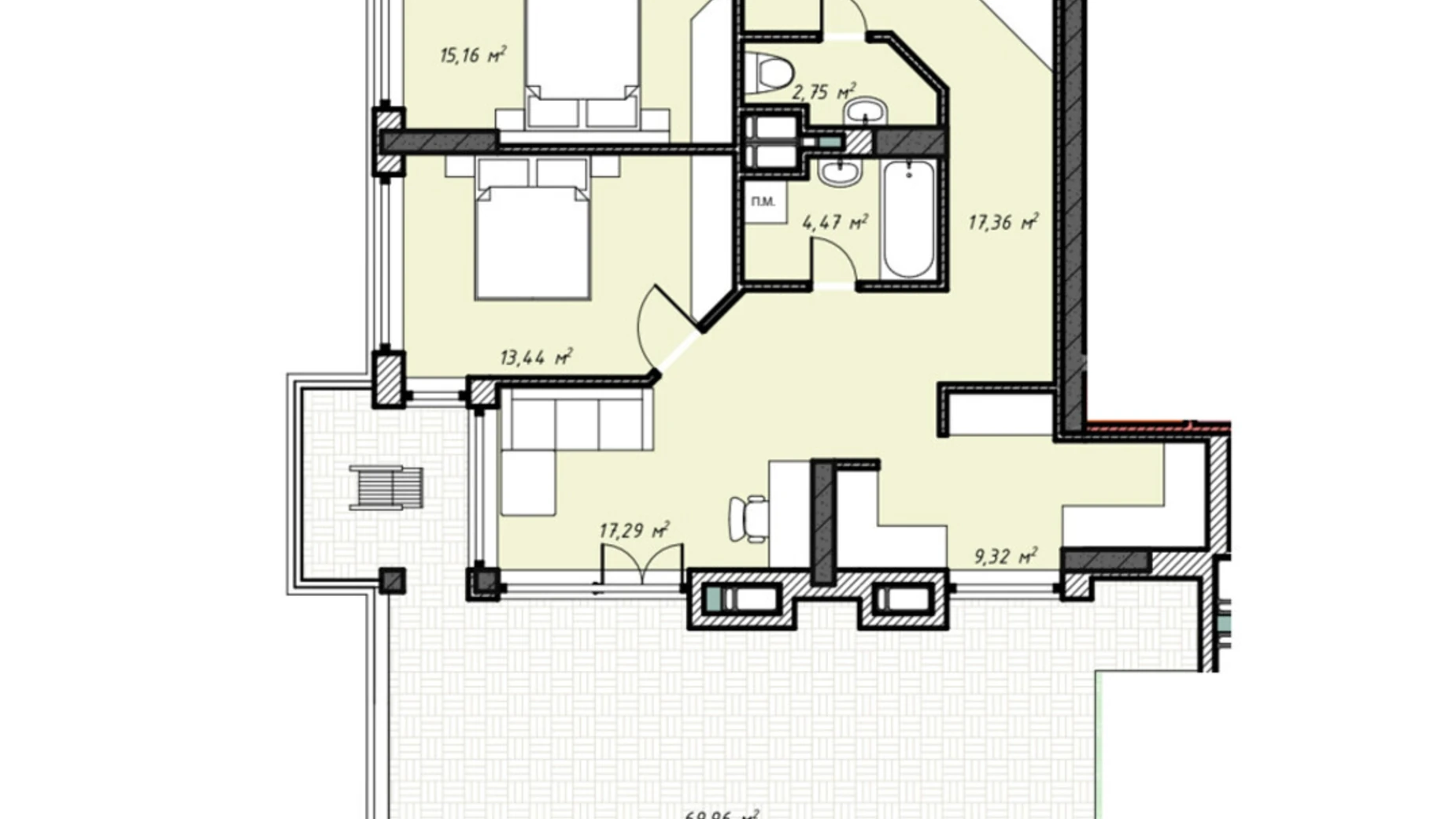Продается 3-комнатная квартира 118.77 кв. м в Ровно, ул. Степана Бандеры, 12Б - фото 2