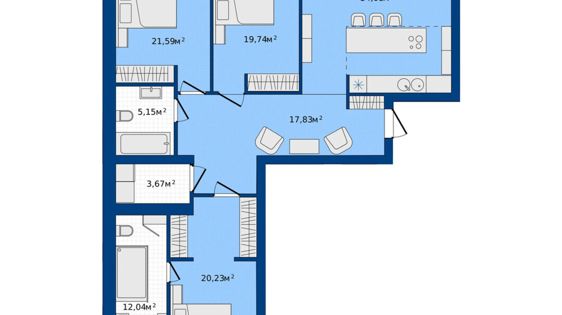 Продается 3-комнатная квартира 132.61 кв. м в Хмельницком, ул. Озерная, 20 - фото 2