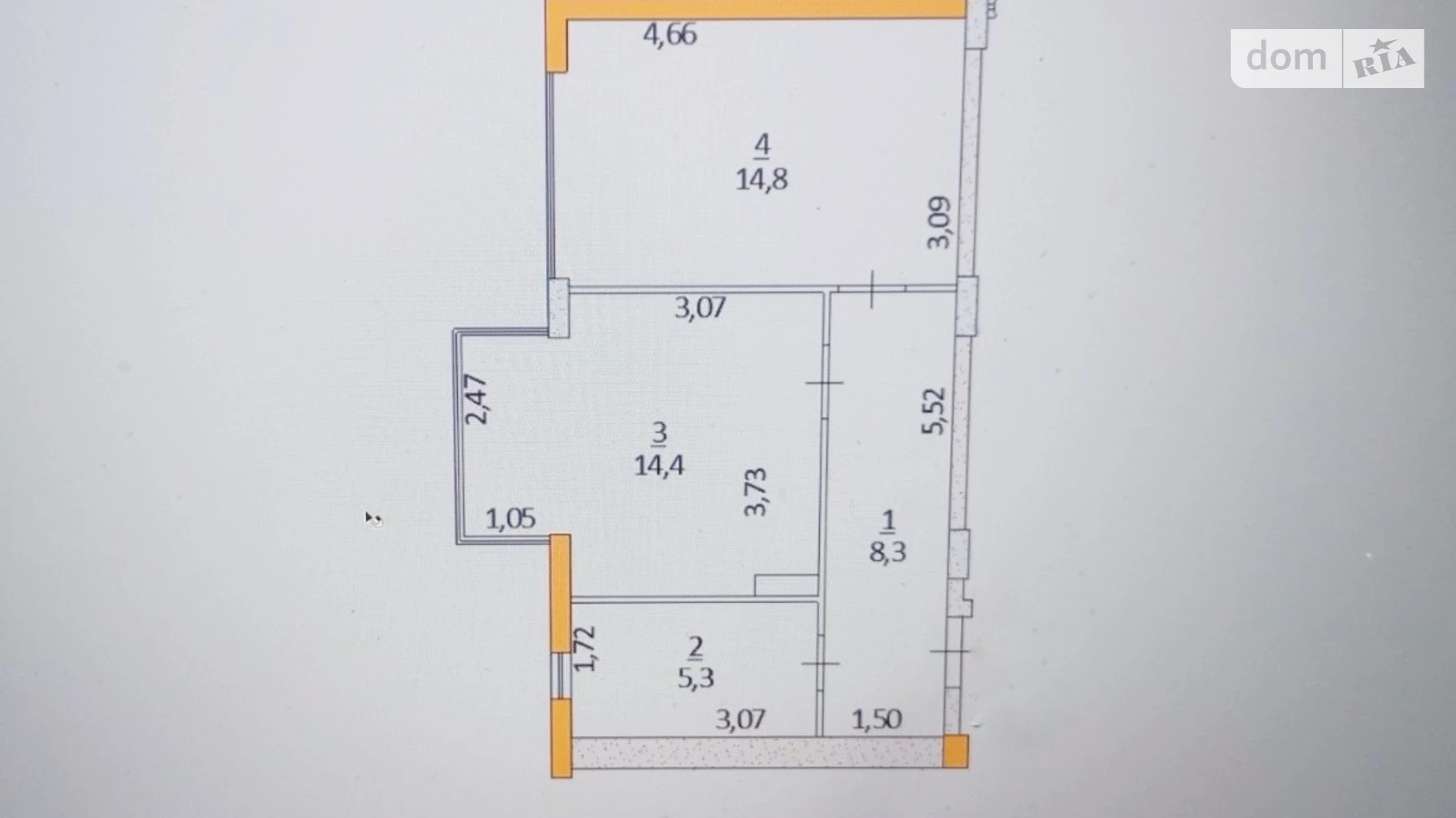 1-комнатная квартира 43 кв. м в Тернополе, ул. Белогорская - фото 2