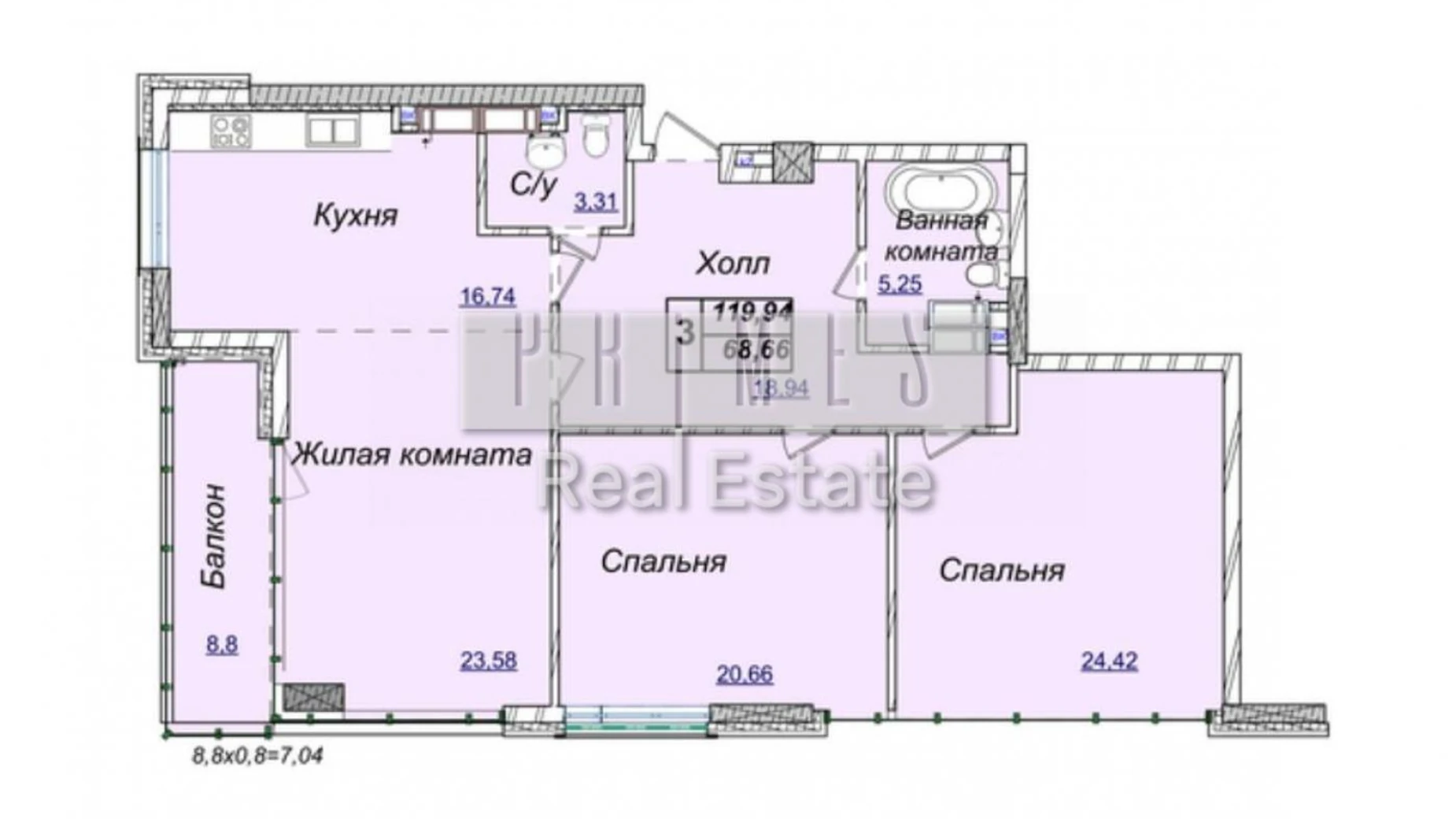 Продається 3-кімнатна квартира 129.9 кв. м у Києві, вул. Андрія Верхогляда(Драгомирова), 19Б - фото 2