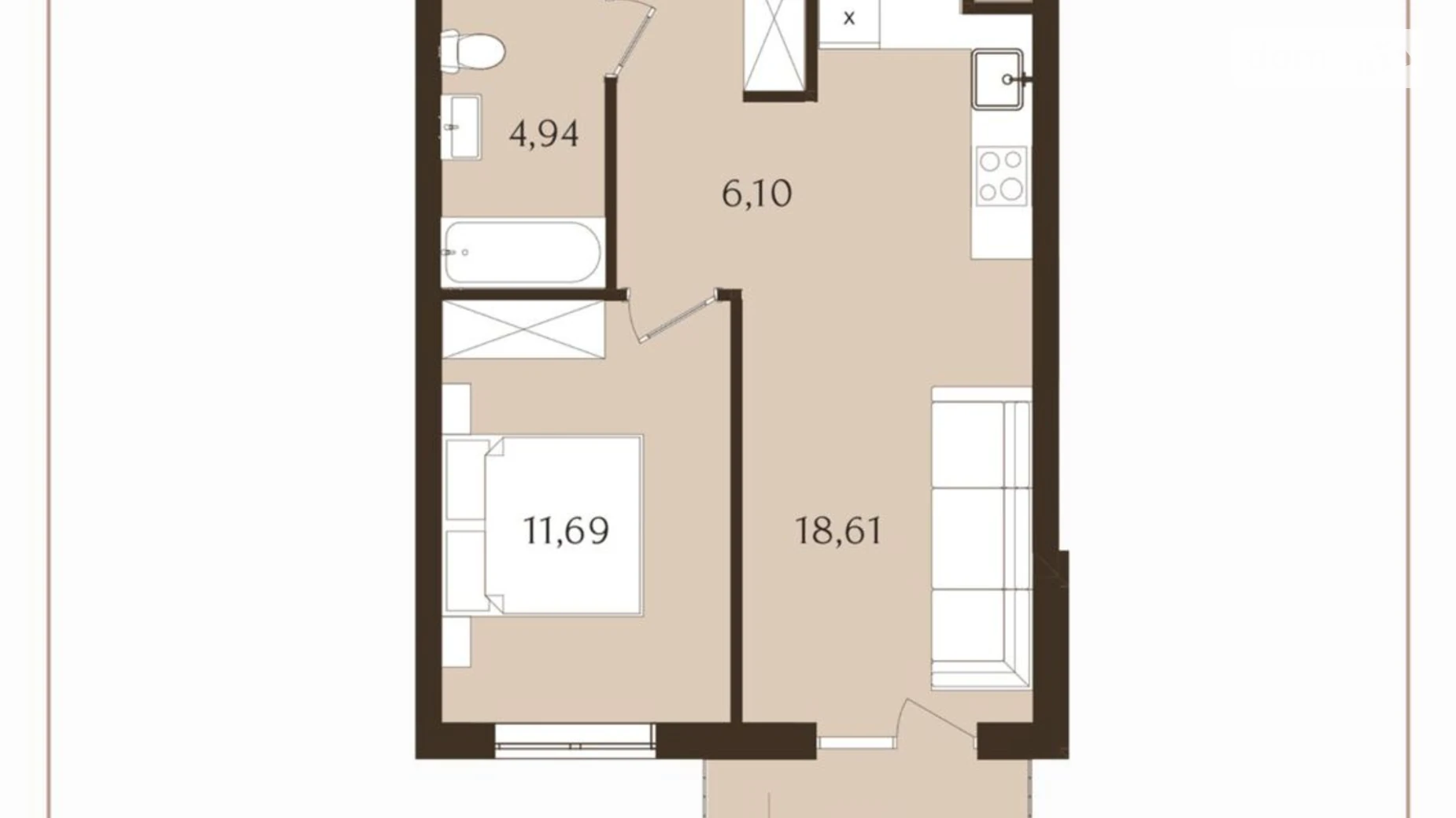 Продается 1-комнатная квартира 45.28 кв. м в Львове, цена: 85500 $ - фото 4