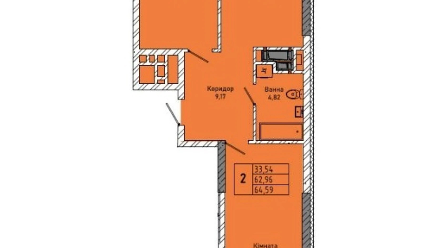 Продается 2-комнатная квартира 65 кв. м в Львове, ул. Миколайчука, 38 корпус 1 - фото 5
