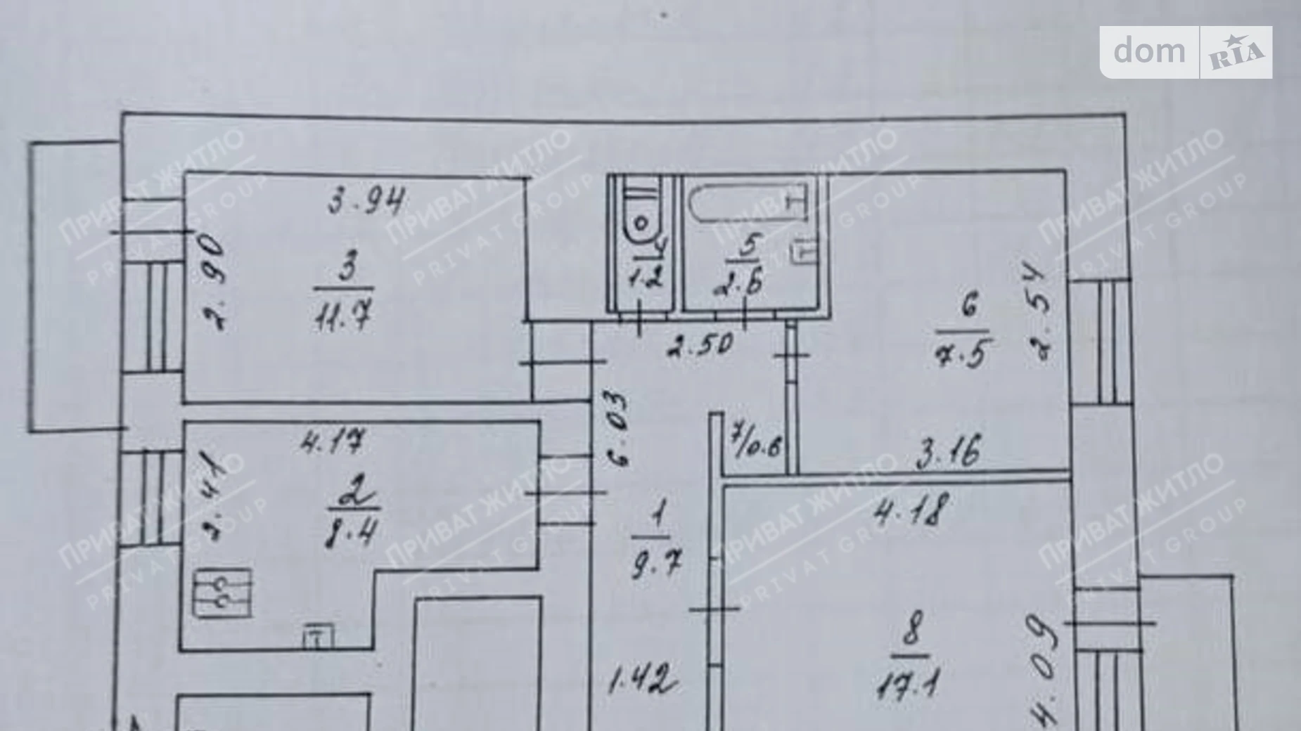 Продается 3-комнатная квартира 60.8 кв. м в Полтаве, ул. Решетиловская(Маршала Бирюзова), 88 - фото 5