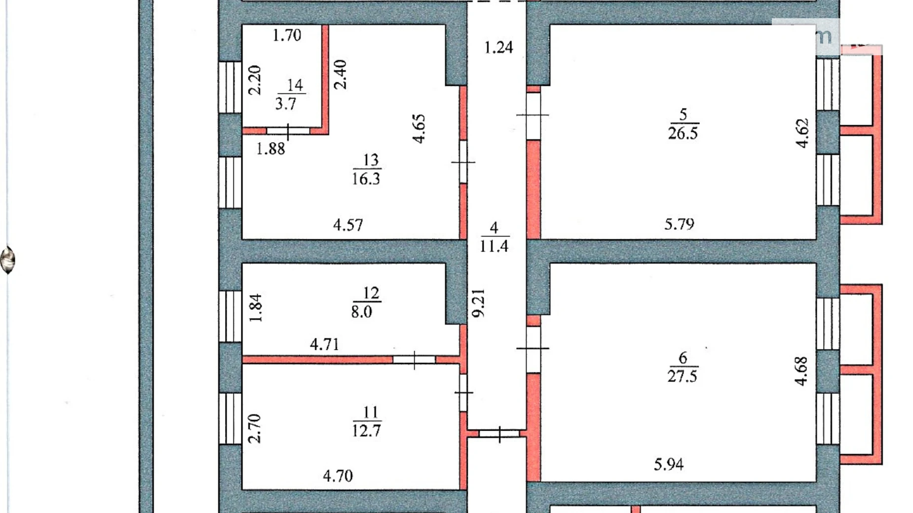 Продается помещения свободного назначения 213.5 кв. м в 9-этажном здании, цена: 48000 $ - фото 3