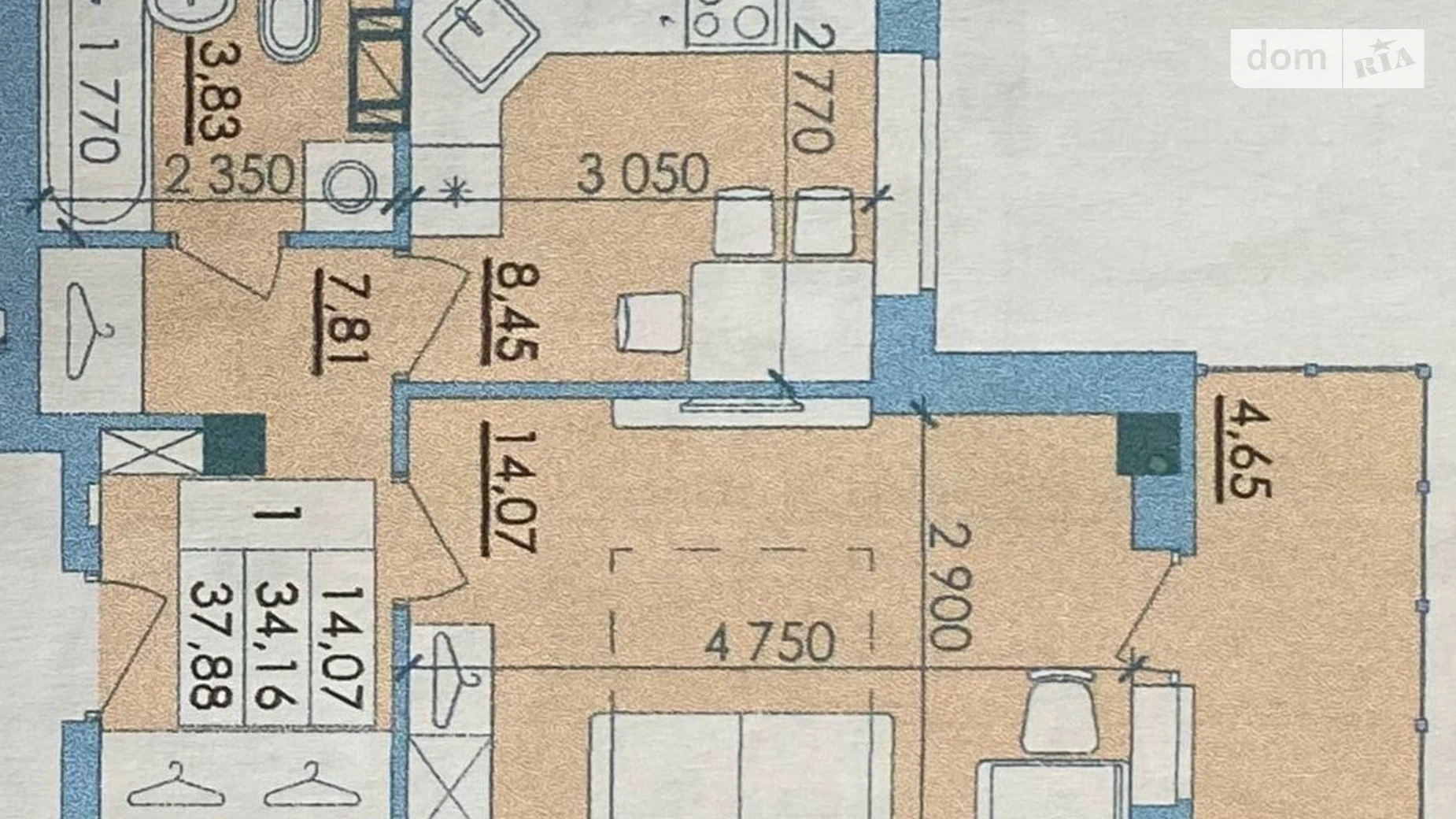 Продается 1-комнатная квартира 37.88 кв. м в Полтаве, ул. Башкирцевой Марии, 20 корпус 2 - фото 2