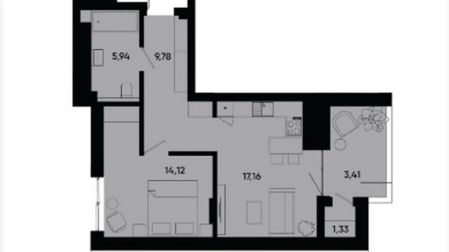 Продается 1-комнатная квартира 51 кв. м в, цена: 86406 $ - фото 5