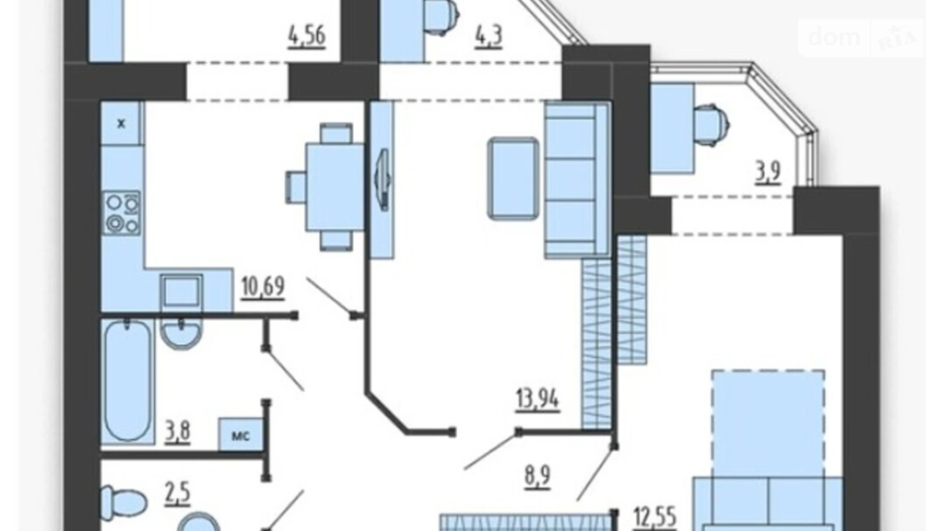 Продается 2-комнатная квартира 63.7 кв. м в Хмельницком, цена: 51381 $ - фото 4