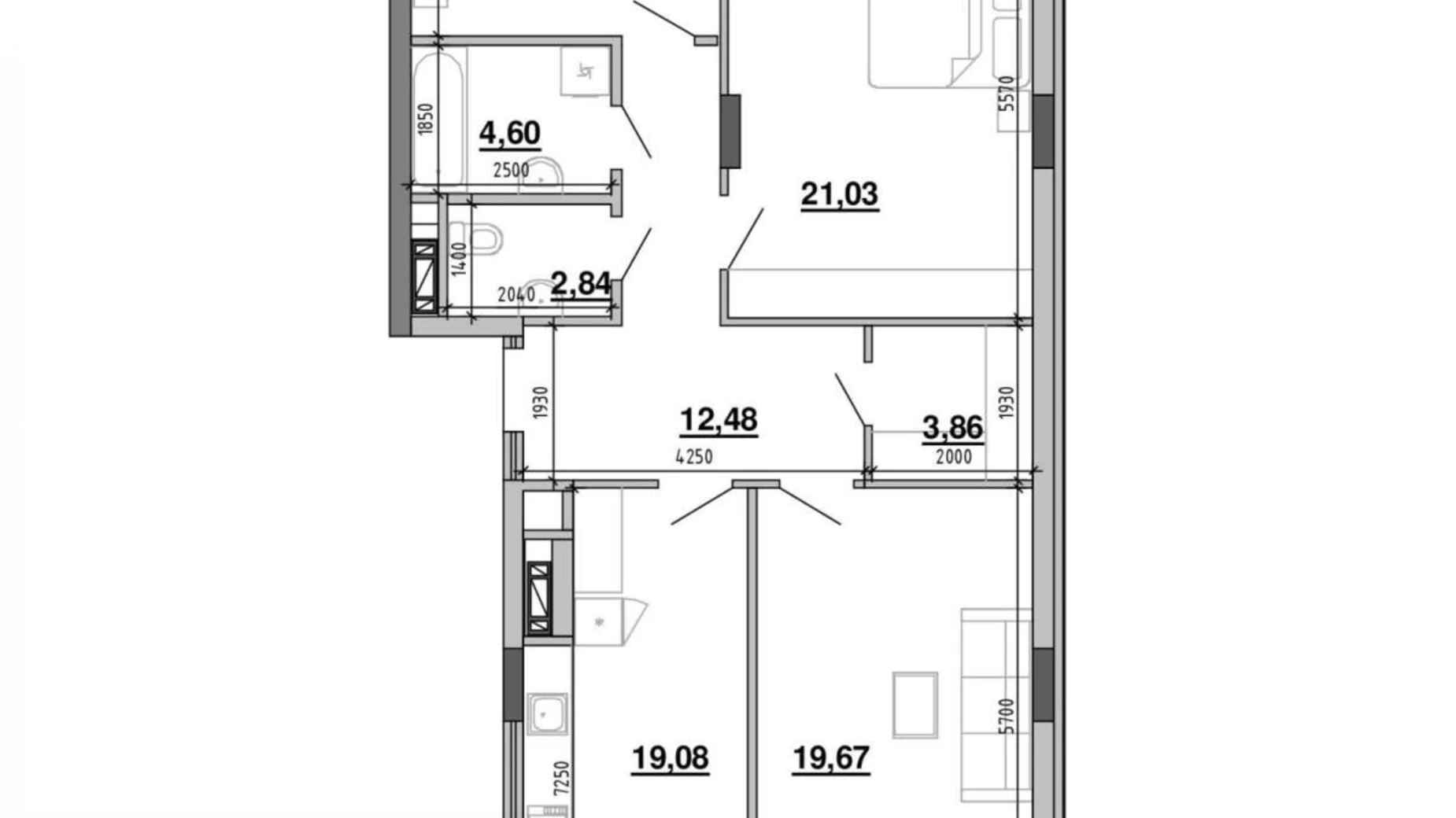 Продается 3-комнатная квартира 105.83 кв. м в, цена: 142870 $ - фото 2