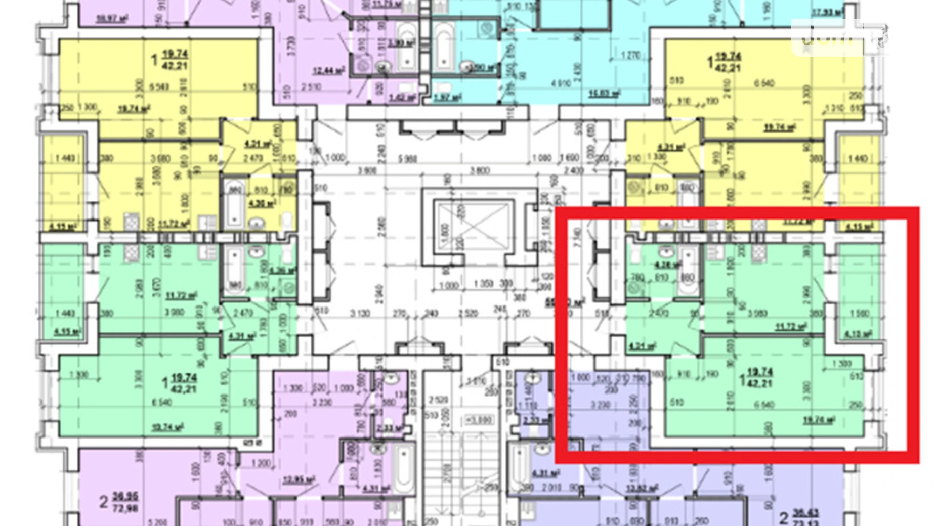 Продается 1-комнатная квартира 42.21 кв. м в Харькове, просп. Героев Харькова(Московский), 270А - фото 2