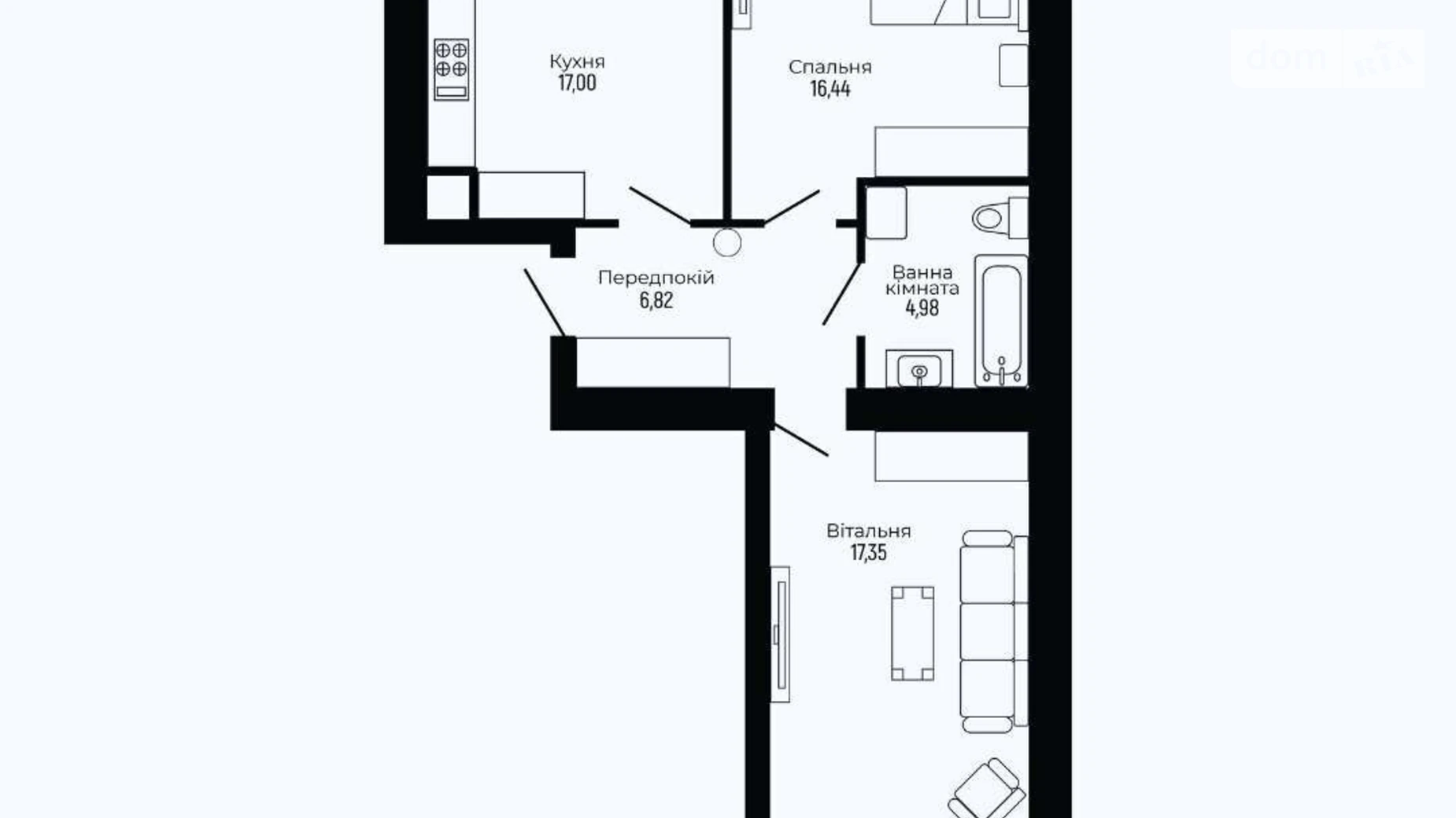 Продается 2-комнатная квартира 63.97 кв. м в Криховцах, ул. Крайная, 5 - фото 2