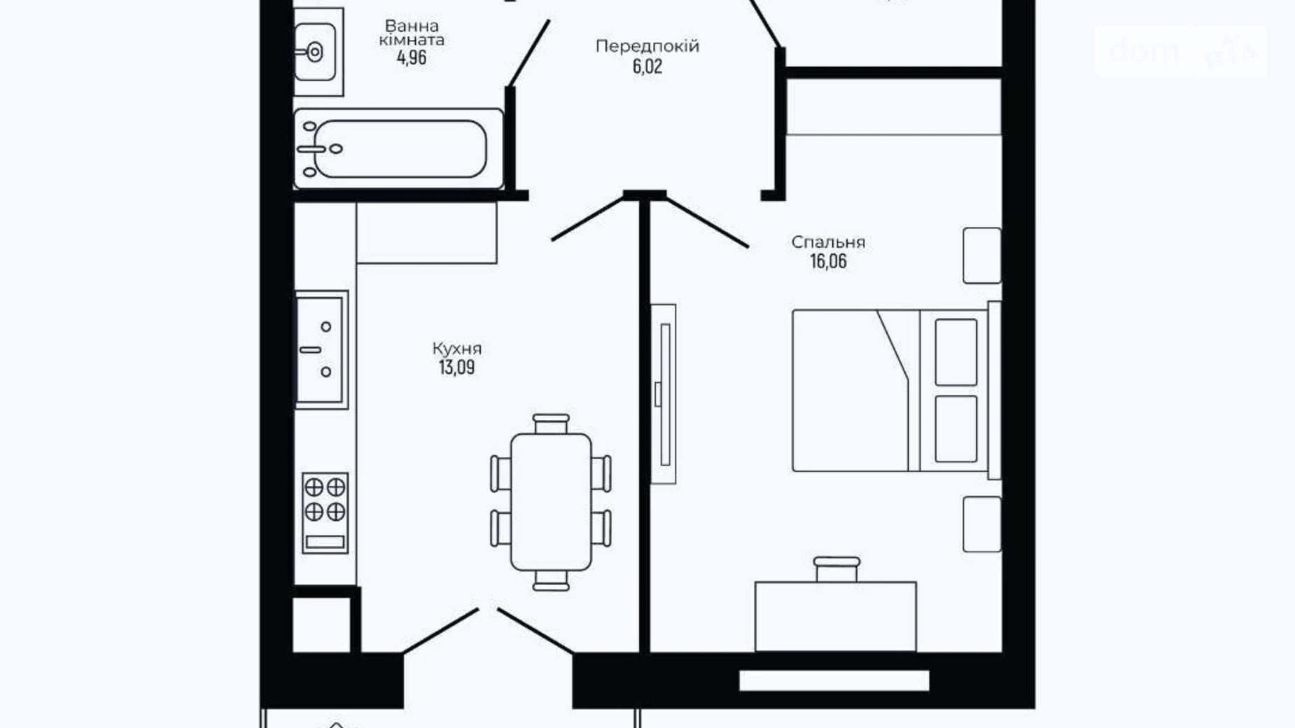 Продается 1-комнатная квартира 47.83 кв. м в Криховцах, ул. Крайная, 5 - фото 2