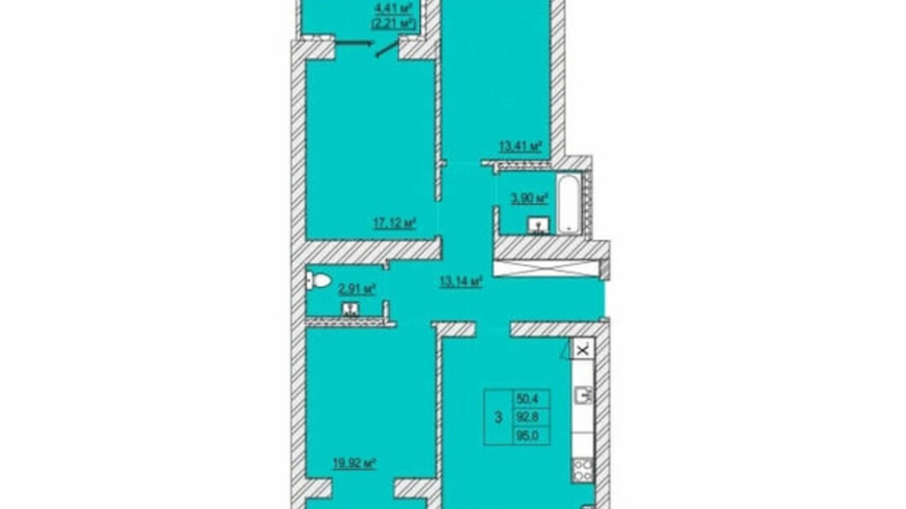 3-комнатная квартира 95 кв. м в Луцке, цена: 96536 $ - фото 2