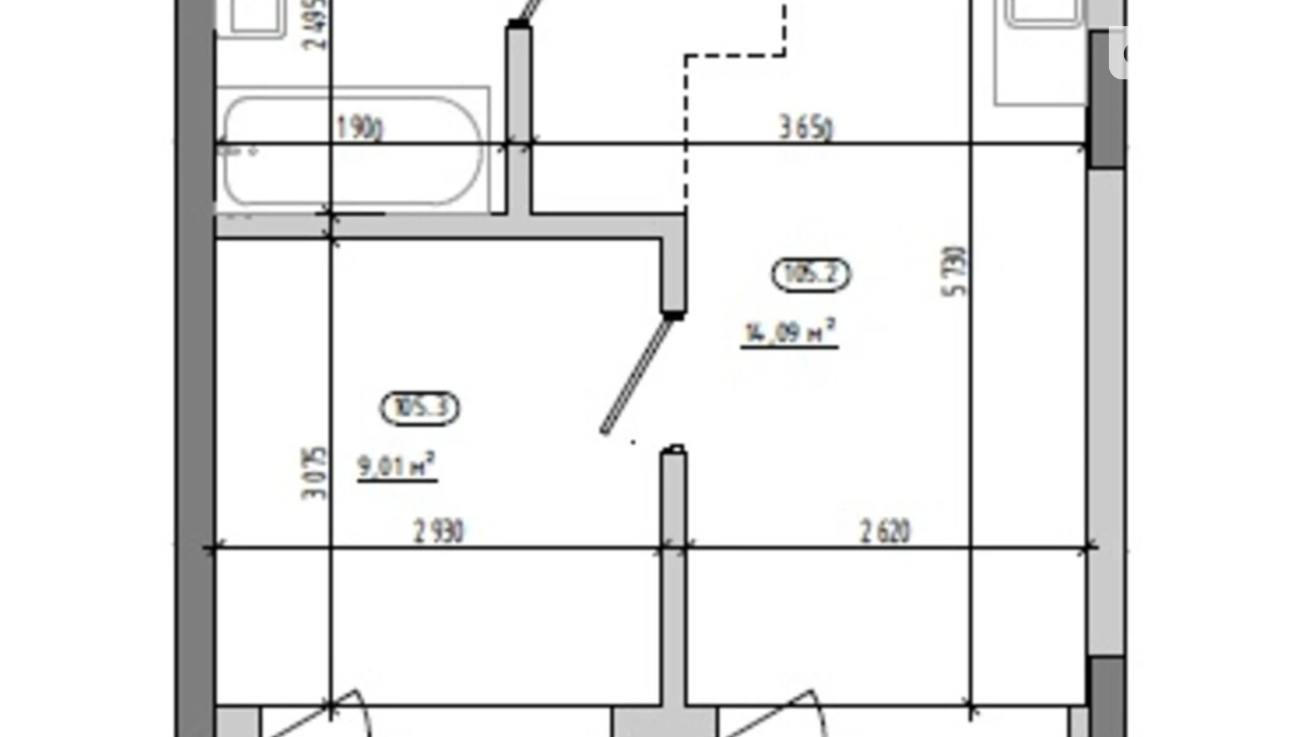 Продается 1-комнатная квартира 34.09 кв. м в Львове, ул. Величковского, 7Б - фото 2