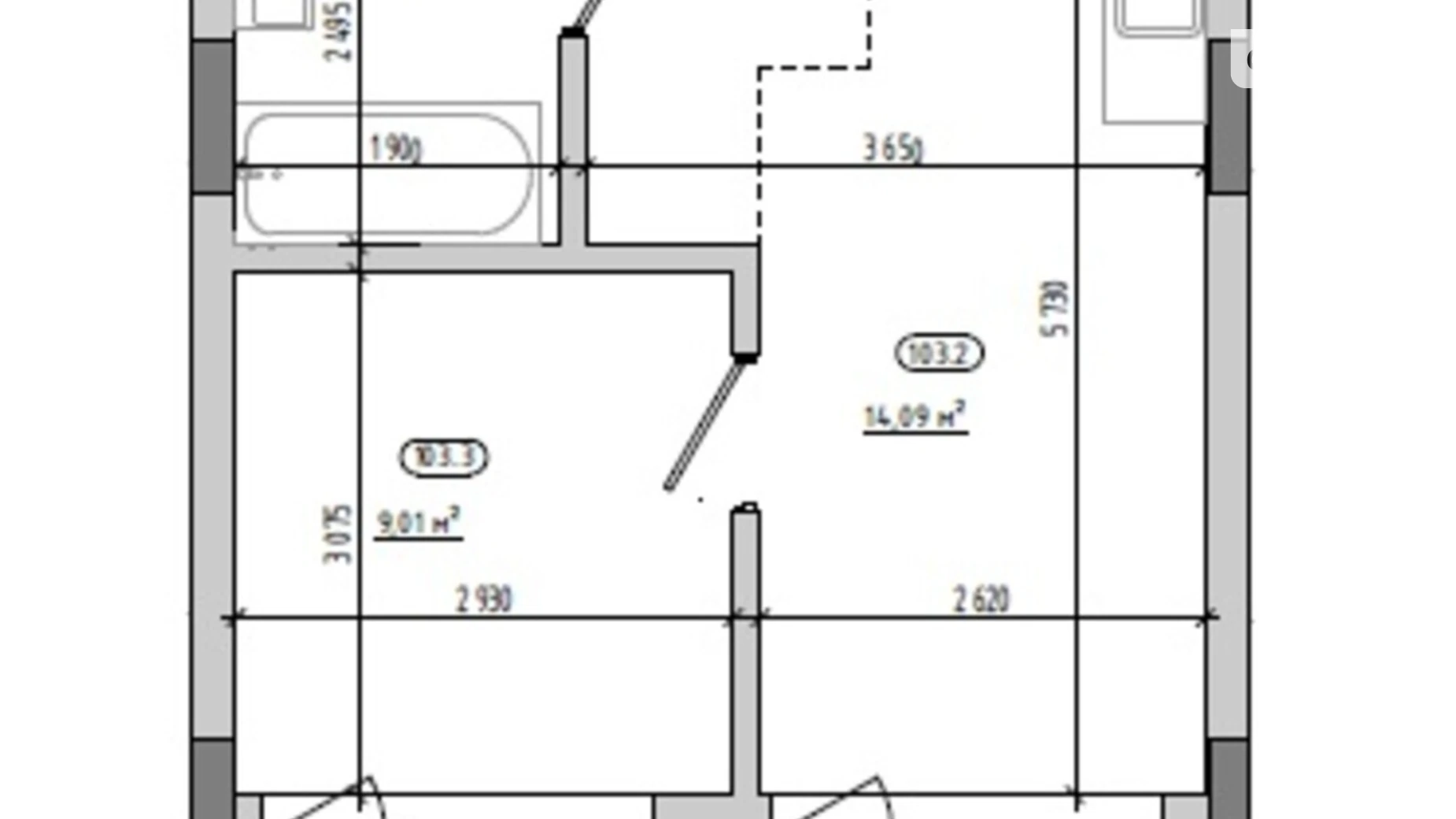 Продается 1-комнатная квартира 34.09 кв. м в Львове, ул. Величковского, 7Б - фото 2