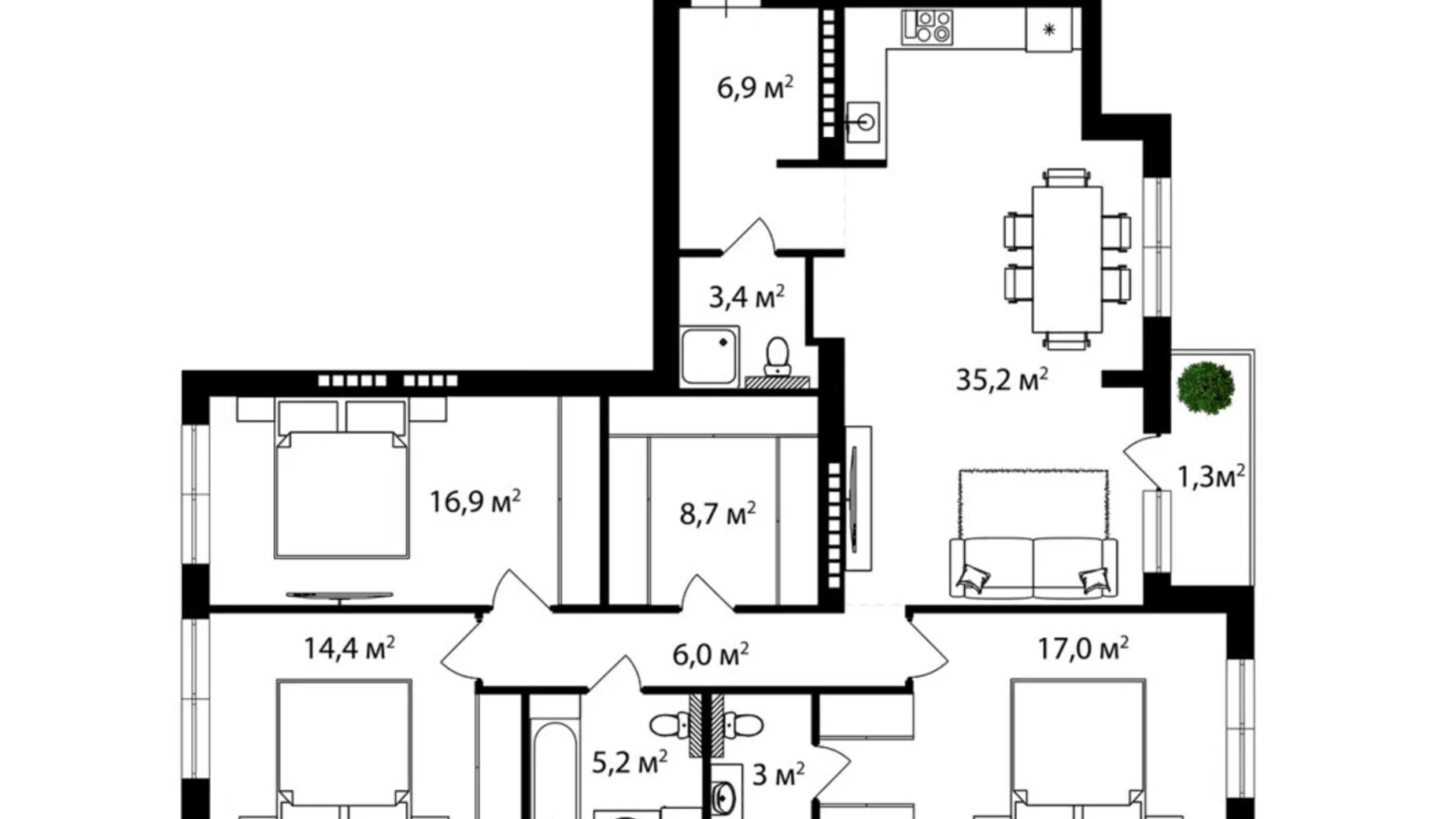 Продается 3-комнатная квартира 118 кв. м в, цена: 318600 $ - фото 2