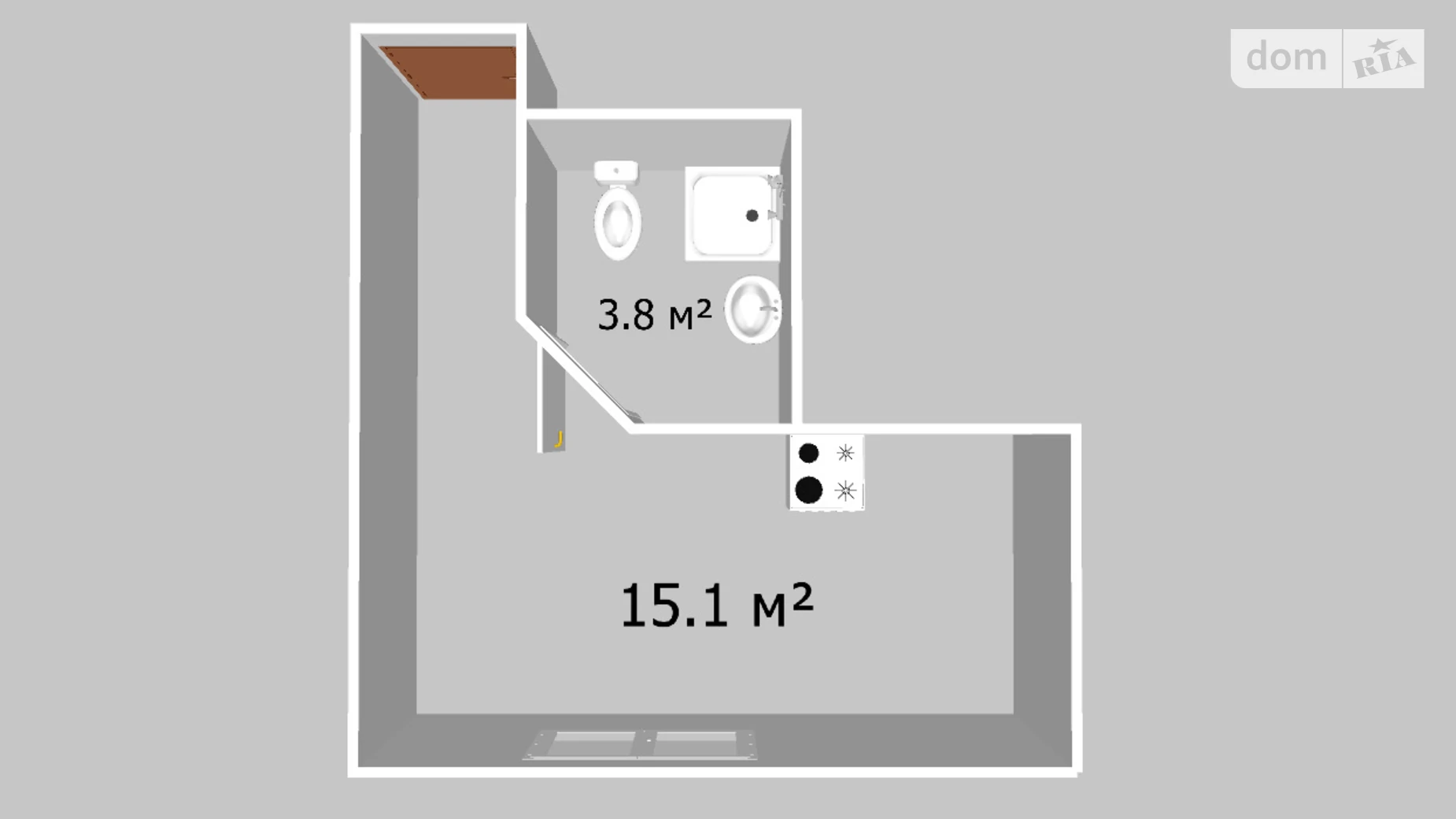 Продается 1-комнатная квартира 18.5 кв. м в Виннице, ул. Костя Широцкого, 120 - фото 2