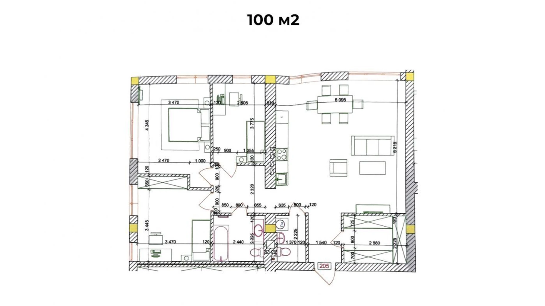 Продается 3-комнатная квартира 100 кв. м в Минае, ул. Августина Волошина - фото 2