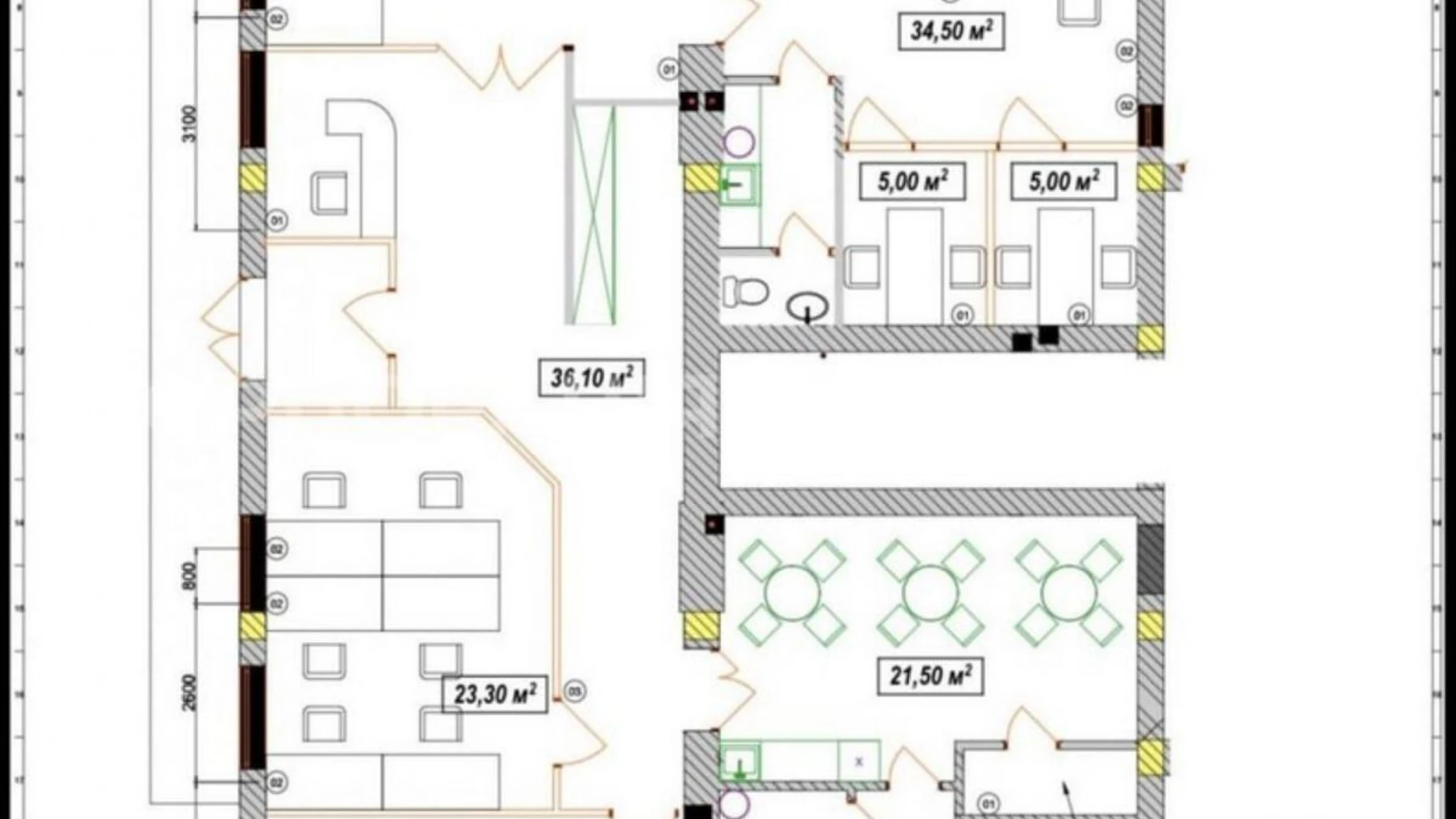 Сдается в аренду офис 230 кв. м в бизнес-центре, цена: 2300 $ - фото 2