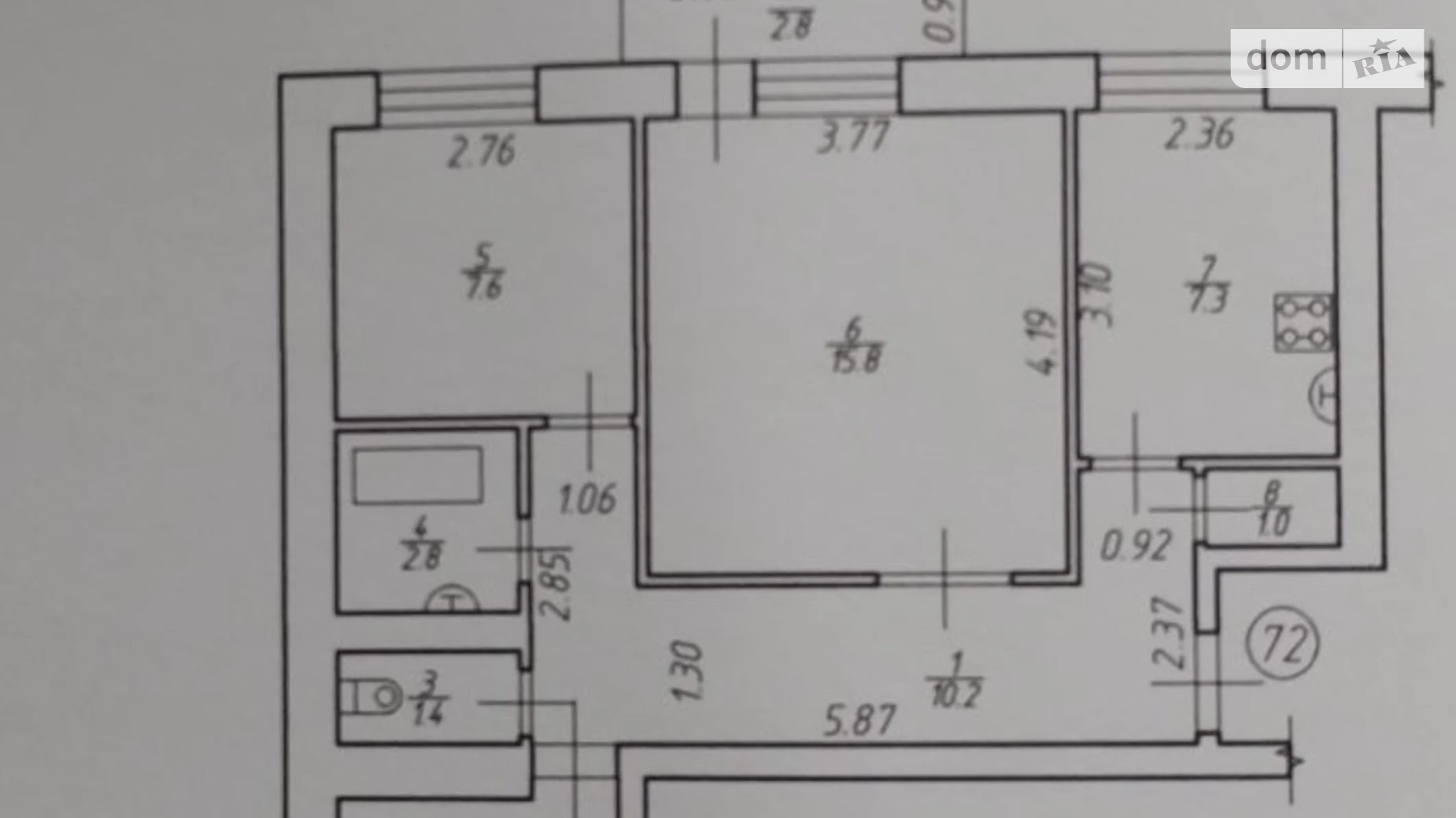 Продается 3-комнатная квартира 63.3 кв. м в Калуше, ул. Михаила Грушевского, 99 - фото 3