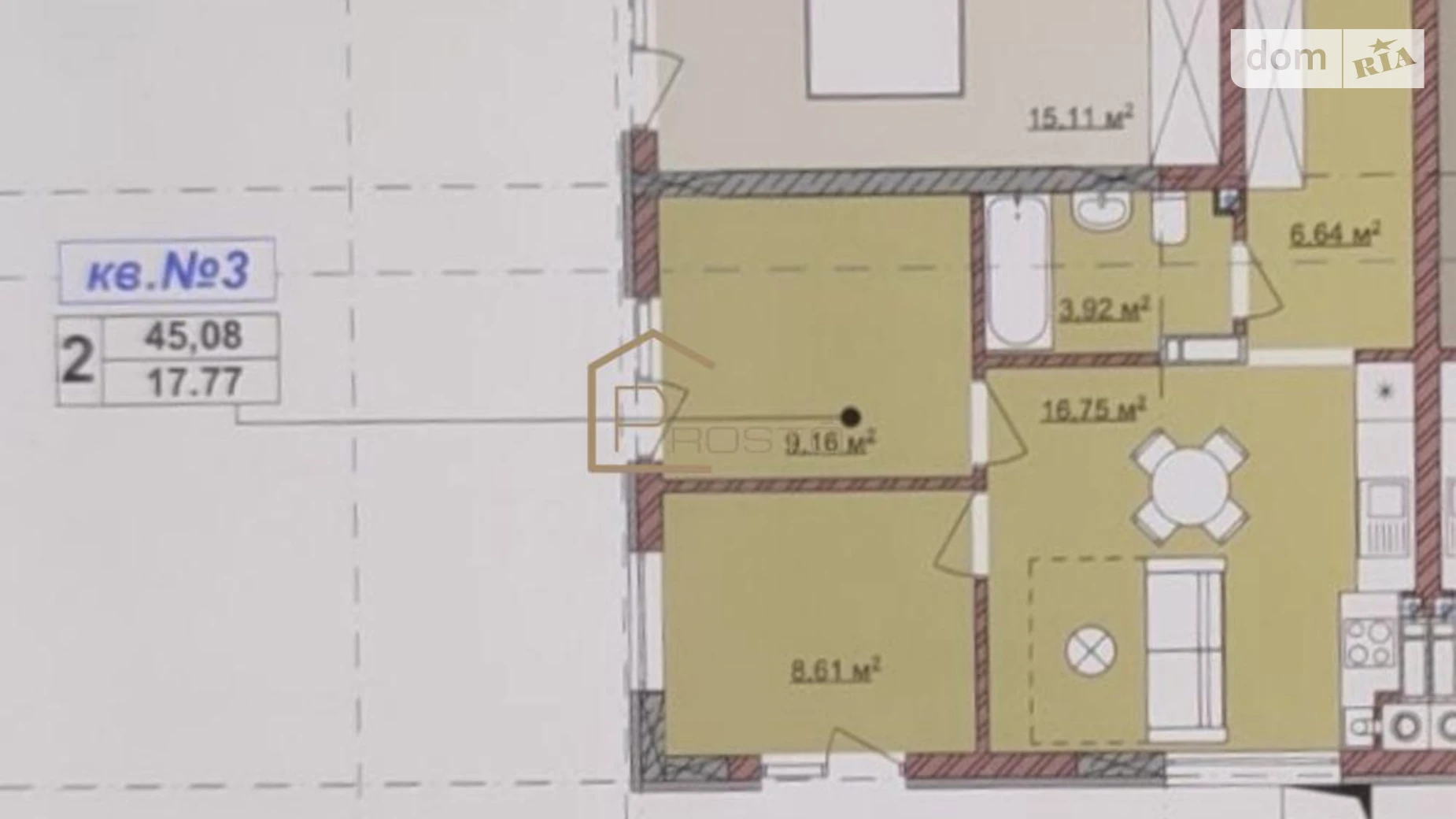 Продается 1-комнатная квартира 45.08 кв. м в Ужгороде, ул. Капушанская(Победы), 34 - фото 5