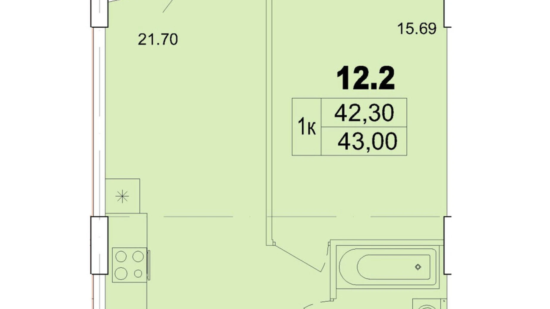 Продается 1-комнатная квартира 43 кв. м в Одессе, ул. Чубаевская, 1 - фото 2