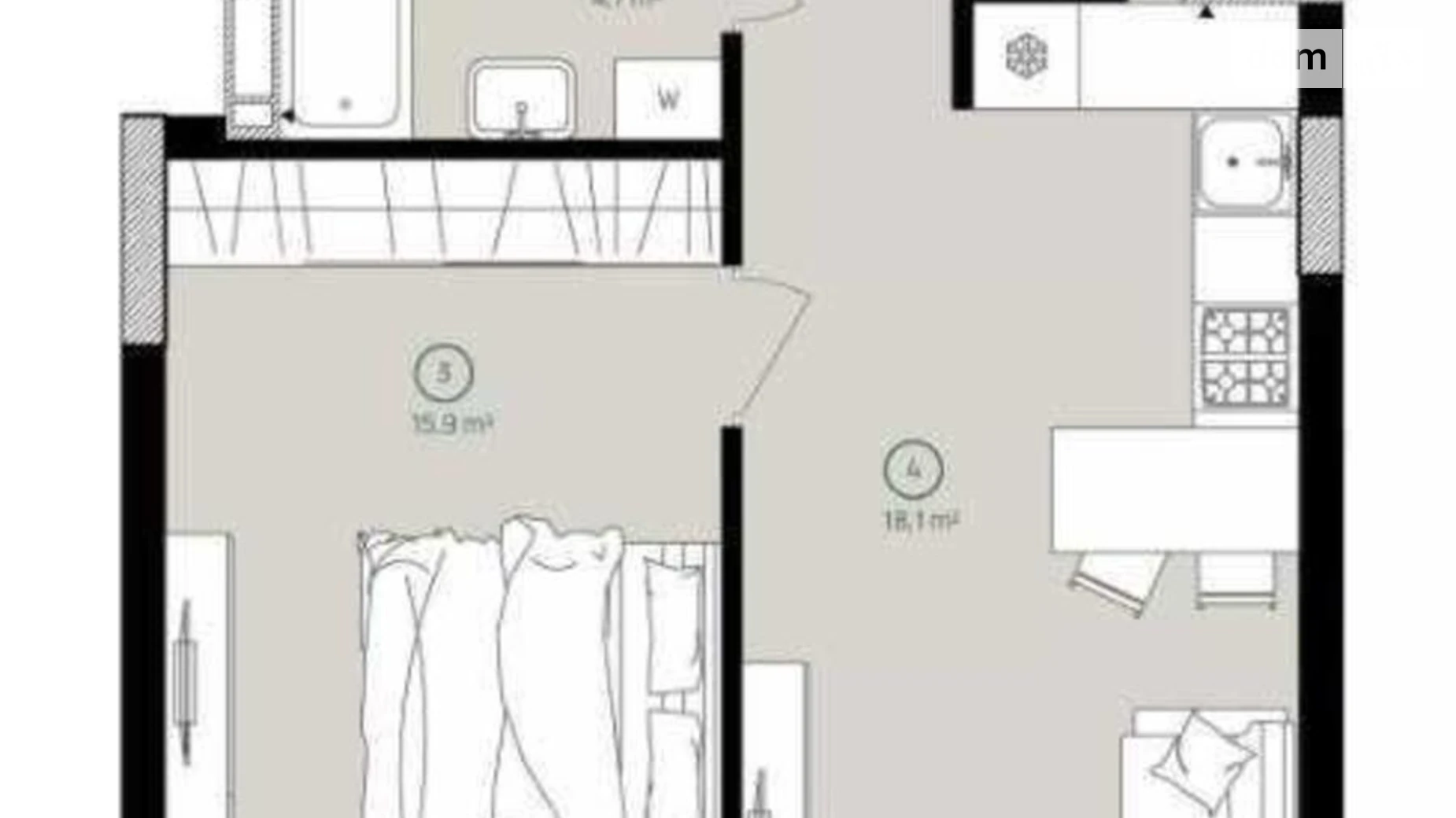 Продается 1-комнатная квартира 41.5 кв. м в Киеве, ул. Вавиловых, 11 - фото 2