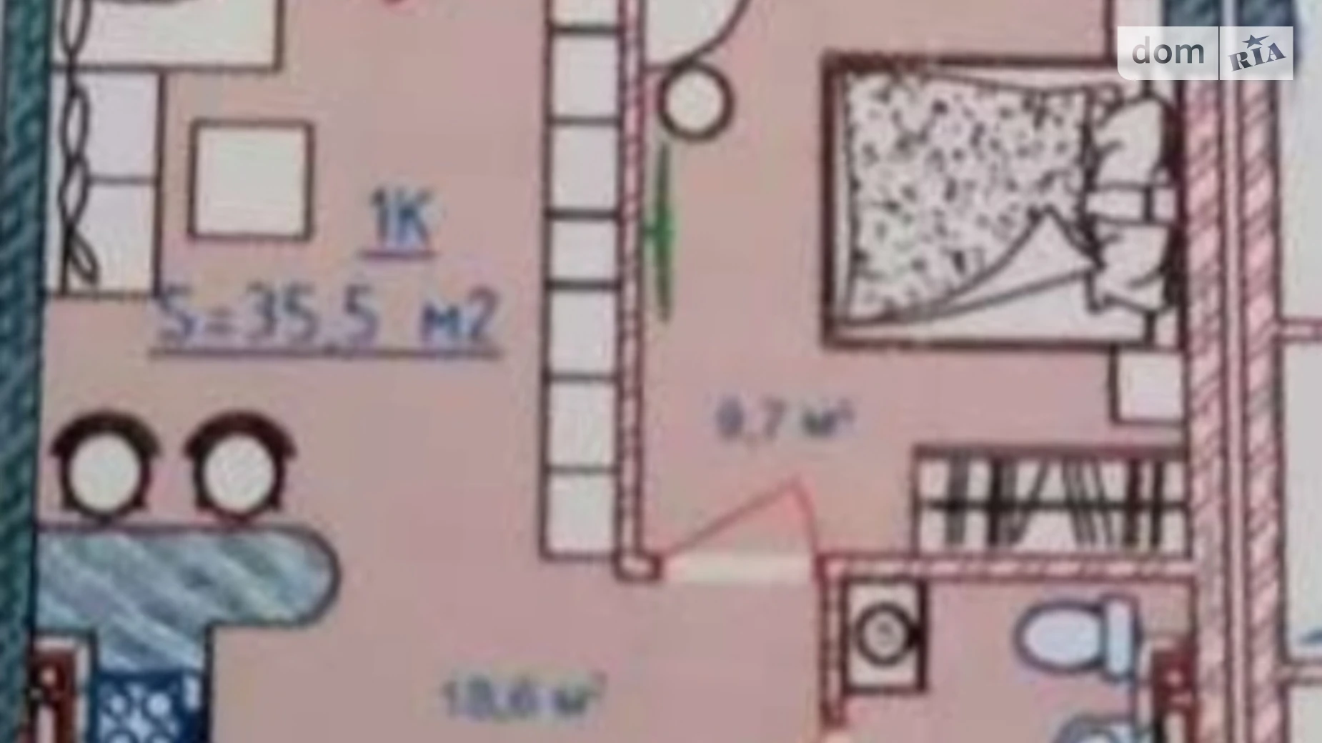 Продается 1-комнатная квартира 36 кв. м в Лиманке, ул. Академика Вильямса, 93/2 - фото 5