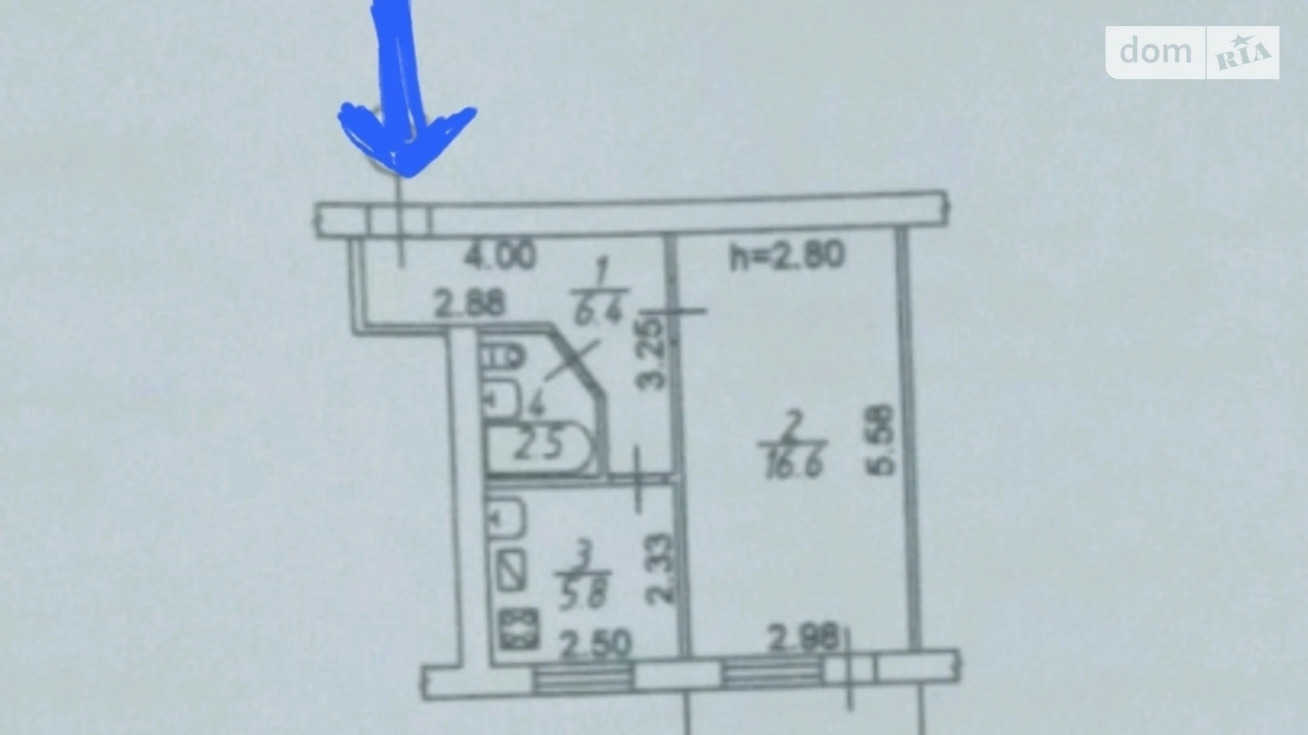 1-комнатная квартира 32 кв. м в Запорожье, ул. Магистральная, 76 - фото 3