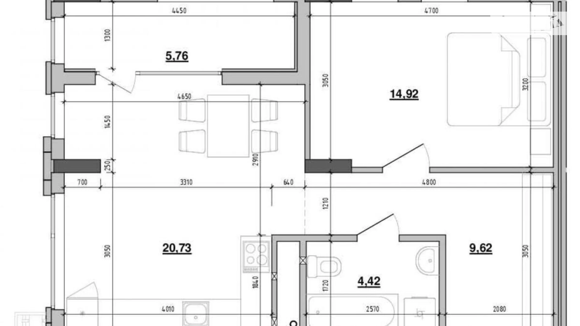 Продается 1-комнатная квартира 55.8 кв. м в Львове, ул. Хмельницкого Богдана, 207 - фото 3