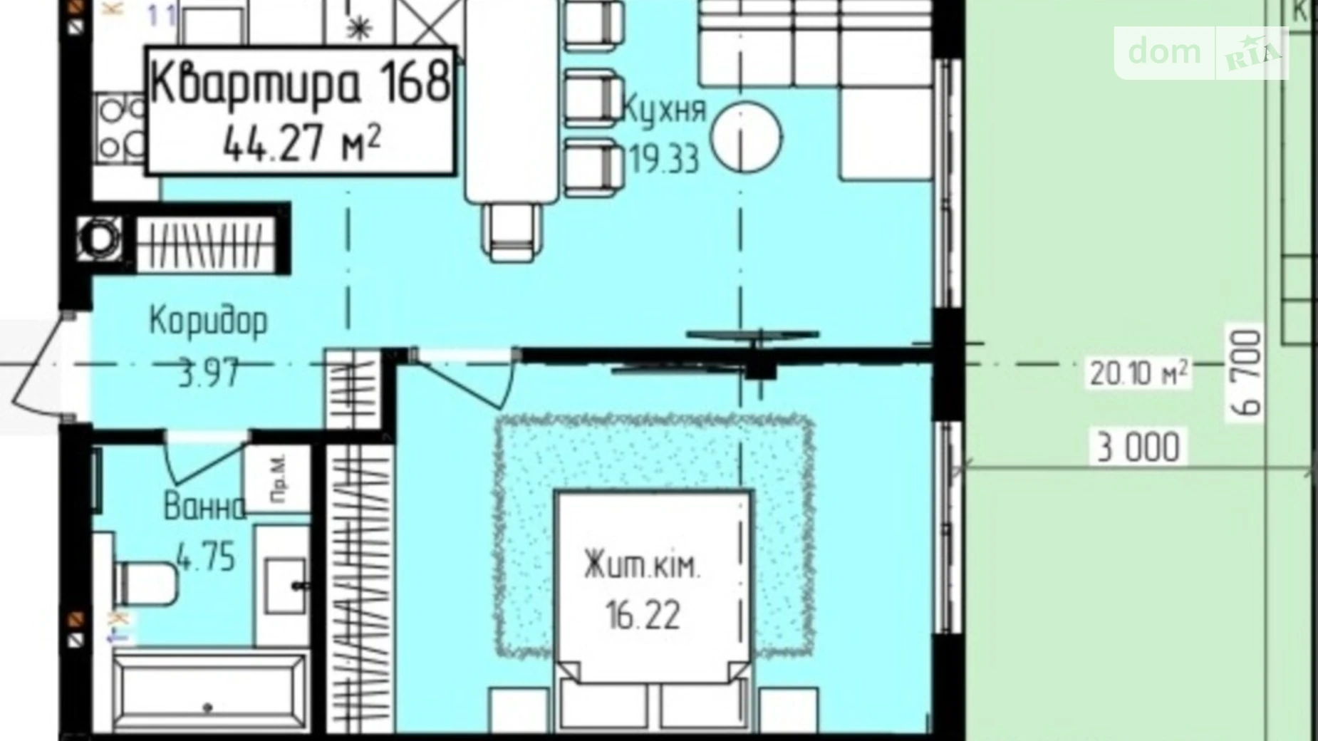 Продається 1-кімнатна квартира 44.27 кв. м у Ужгороді, вул. Собранецька, 129 - фото 2