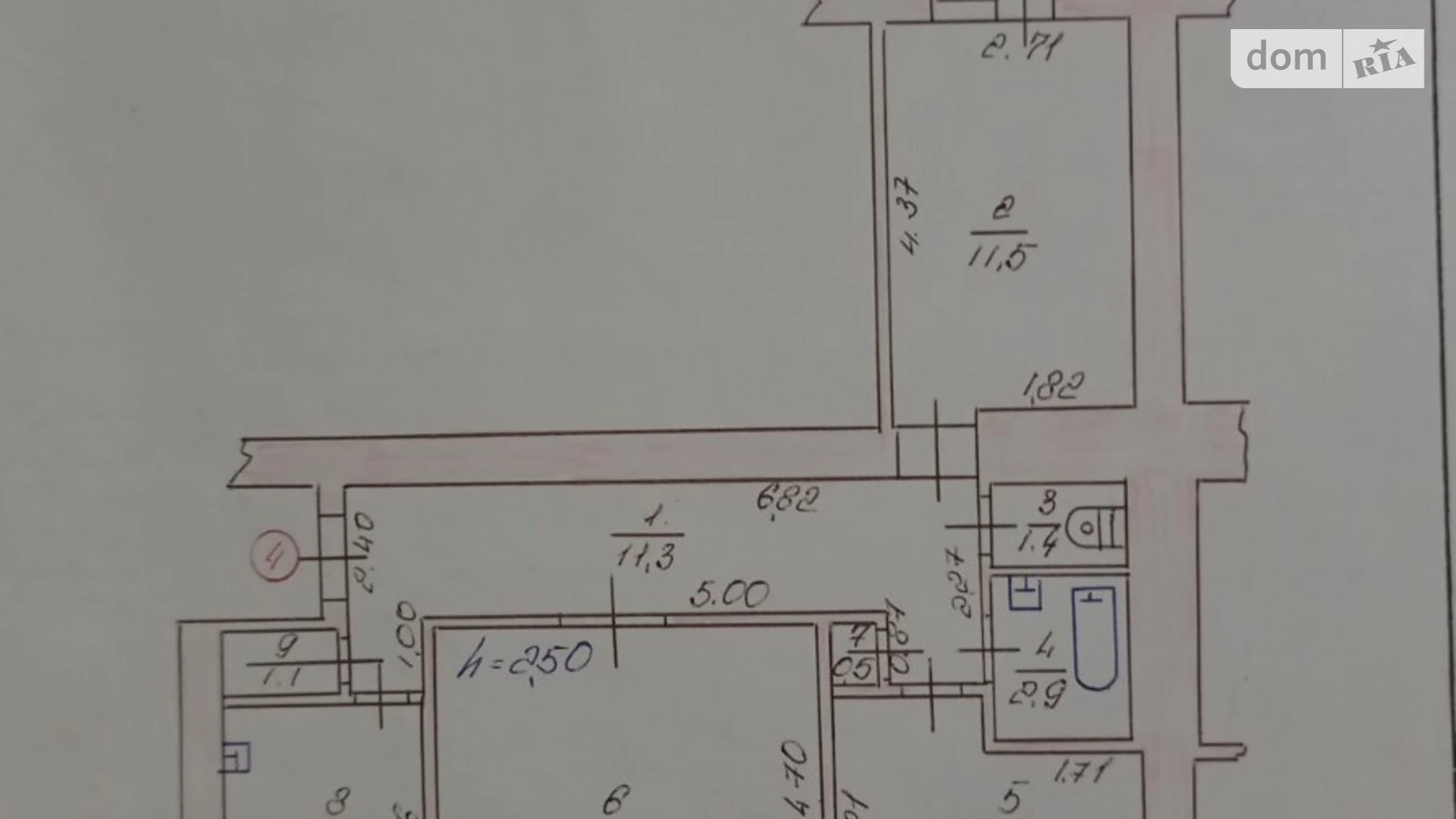 3-комнатная квартира 64.3 кв. м в Луцке, бул. Дружбы Народов, 5 - фото 2