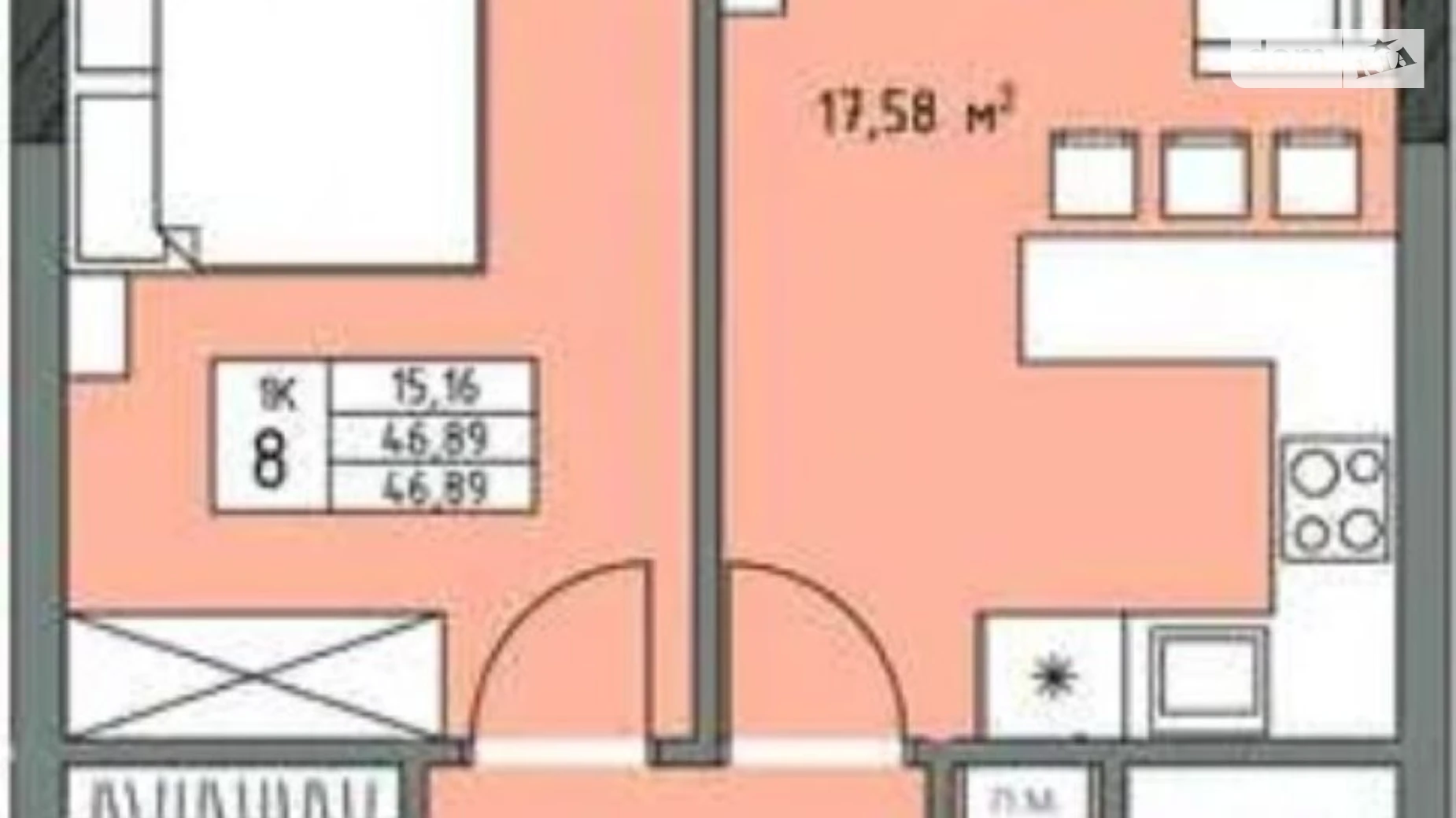 Продается 1-комнатная квартира 46.89 кв. м в Львове, ул. Трускавецкая, 48 - фото 2