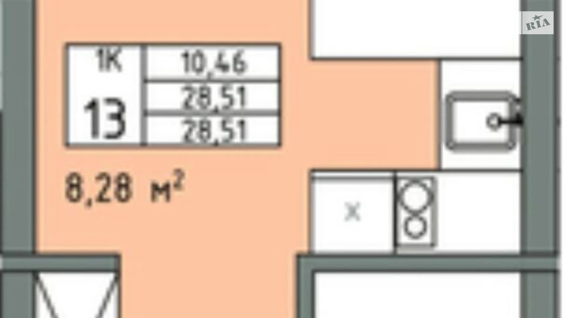 Продается 1-комнатная квартира 28.5 кв. м в Львове, ул. Трускавецкая, 48 - фото 2