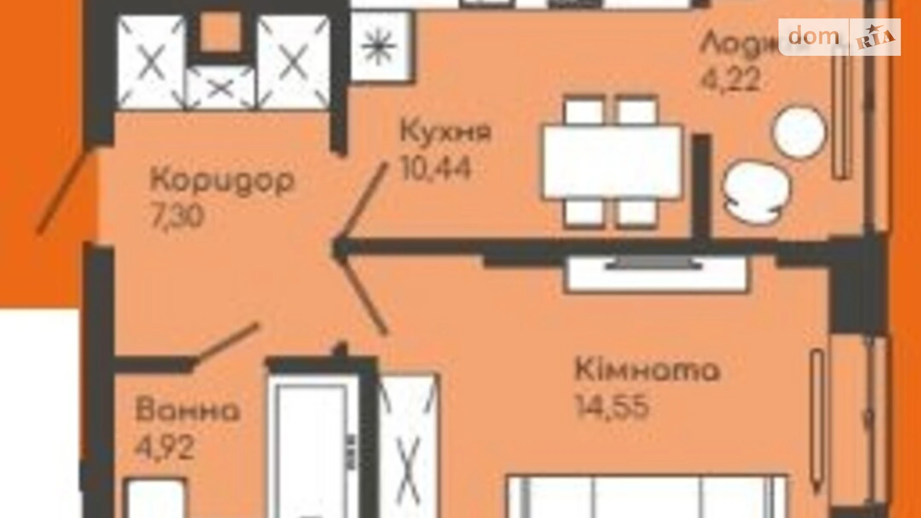 Продається 1-кімнатна квартира 42.08 кв. м у Чернівцях, бул. Буковинського віча, 4 - фото 2