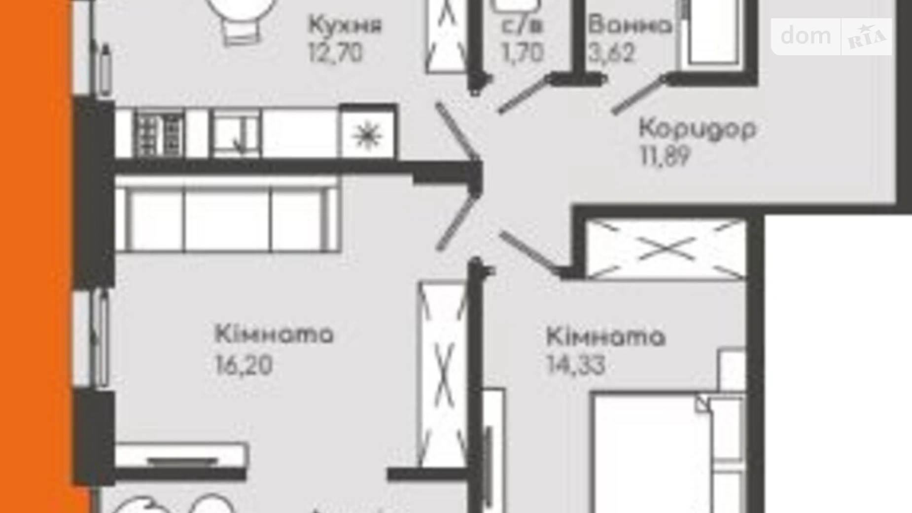 Продается 2-комнатная квартира 67.36 кв. м в Черновцах, цена: 90262 $ - фото 2